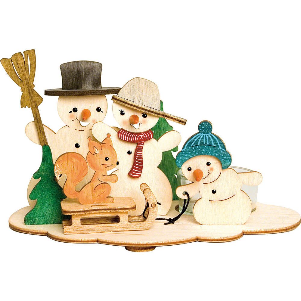 Kuhnert Schwibbogen Bastelset Teelichthalter Schneemann (10,5cm) von Drechslerei Kuhnert