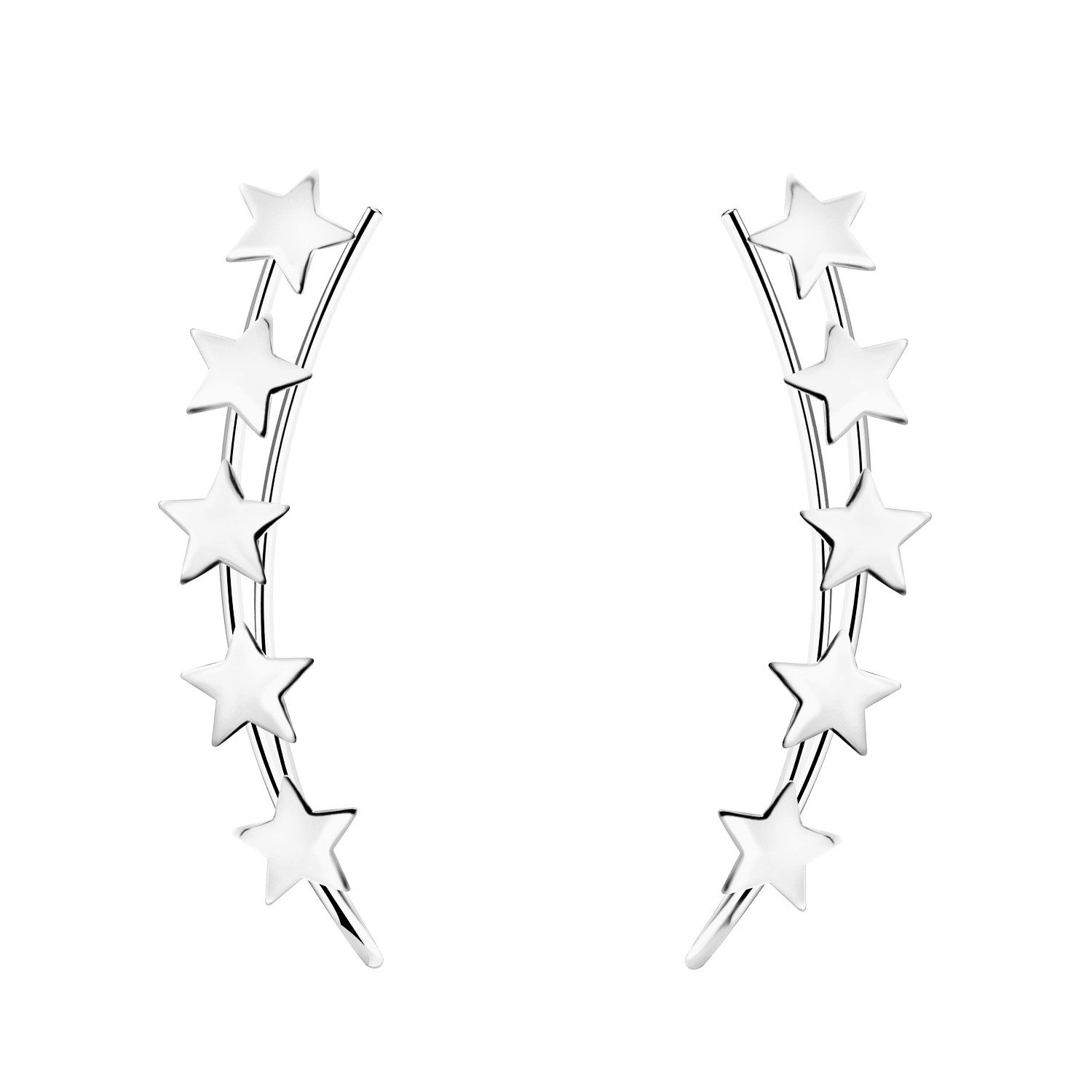 Ohrklemme 925 Silber Ohrringe Sterne Ohrklemme Ohrmanschette Ohrkletterer Bogen