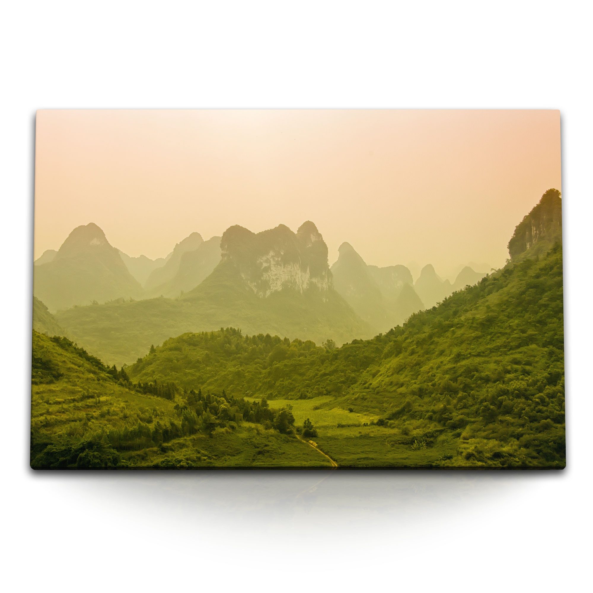 Leinwandbild 120x80cm Wandbild auf Leinwand Landschaftsbild Vietnam Berge Natur Wal