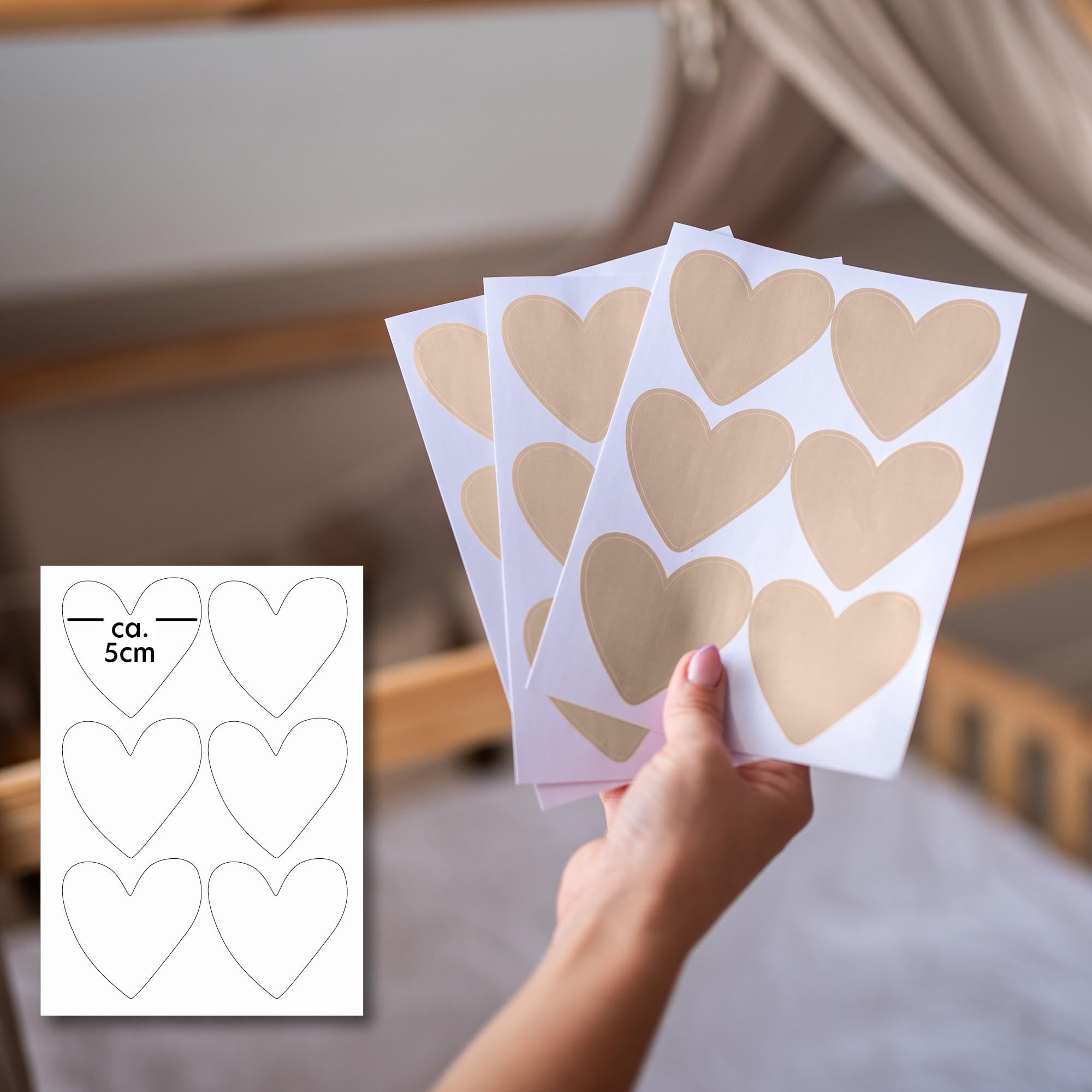 lilimaus Wandsticker Herzen / Punkte für Kinderzimmer - Wandtattoo selbstklebend (36 St), Stilvolle Wandtattoos für Baby- und Kinderzimmer, einfach ablösbar