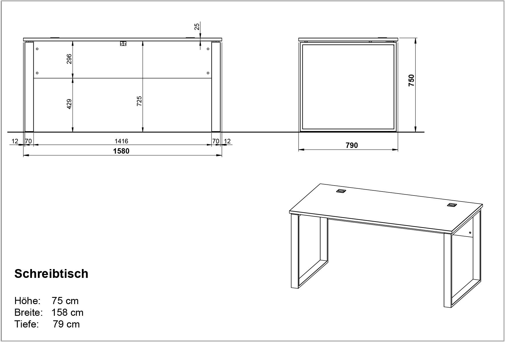KADIMA DESIGN Schreibtisch PLANE Schreibtisch Weiß/Braun Bürotisch Tisch PC
