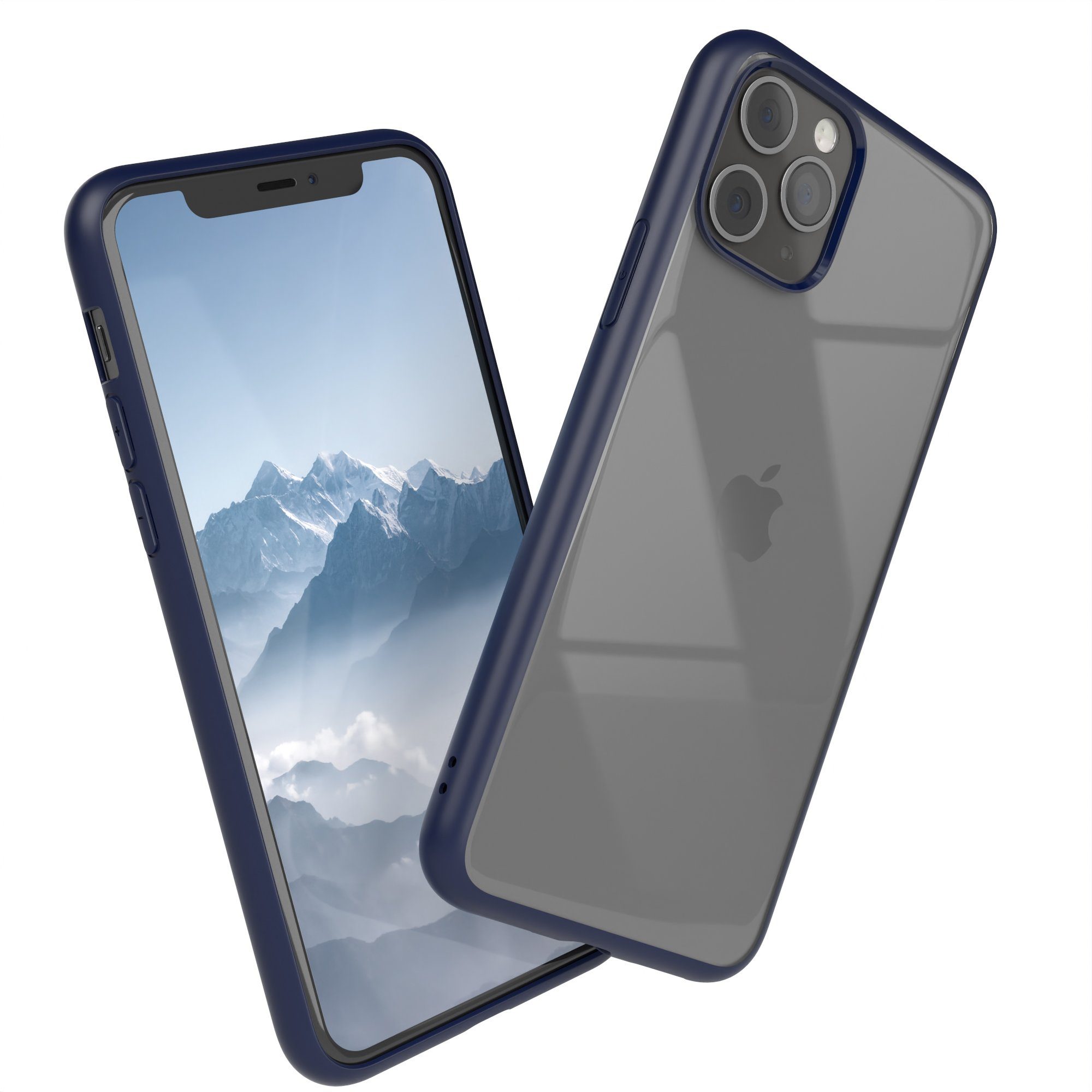 EAZY CASE Handyhülle Bumper Case für Apple iPhone 11 Pro 5,8 Zoll, Handyhülle Dünn mit Kameraschutz Hybrid Handyhülle Rand Nacht Blau