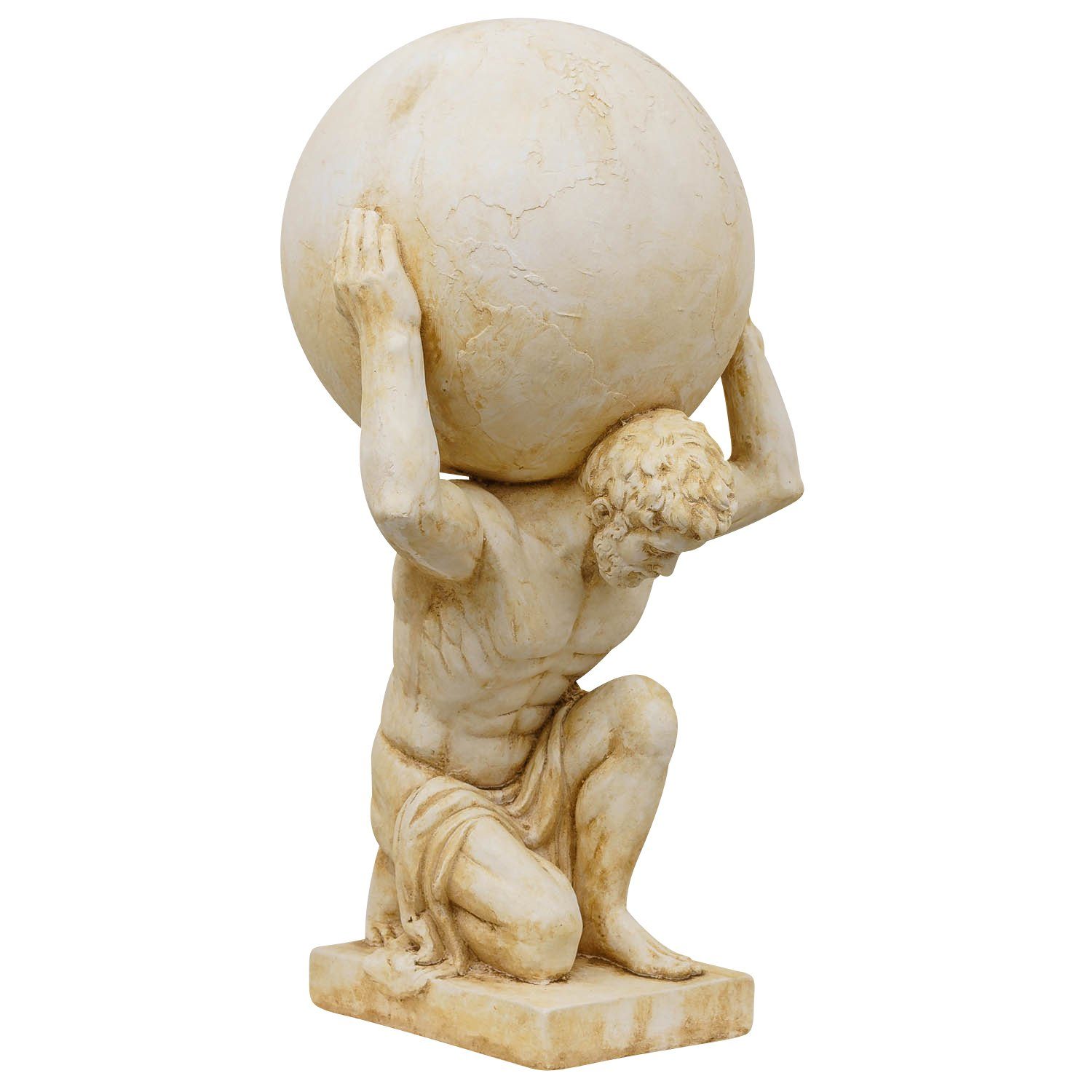 Aubaho Dekofigur XL Atlas Titan Weltkugel Skulptur Figur Statue Garten Haus Antik-Stil