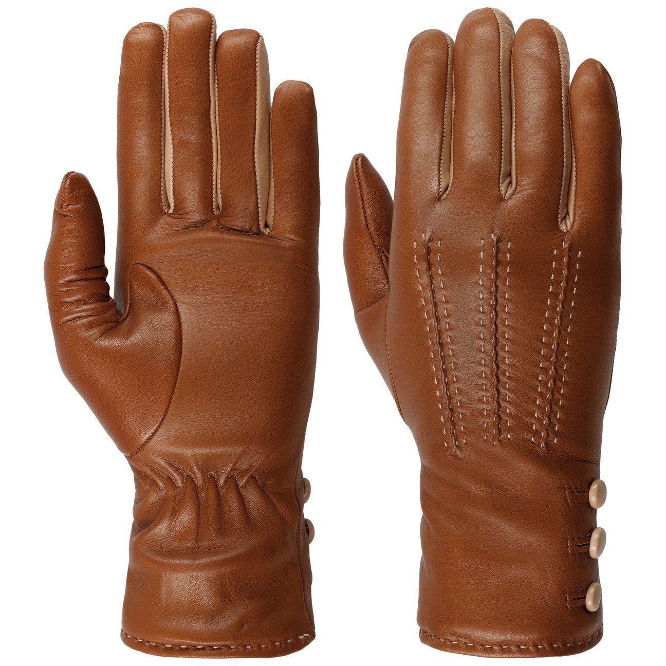 Caridei Lederhandschuhe Handschuhe mit Italy in Futter, Made