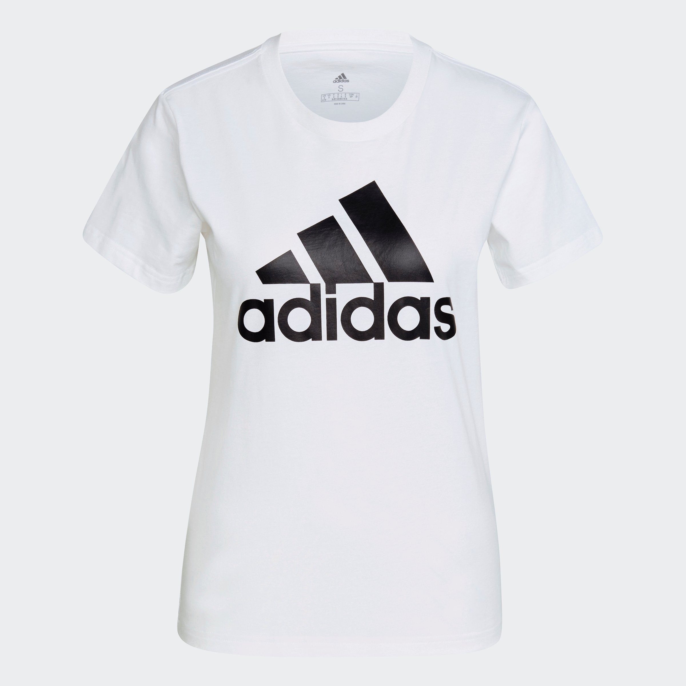 adidas Black T-Shirt LOUNGEWEAR Sportswear / LOGO ESSENTIALS White
