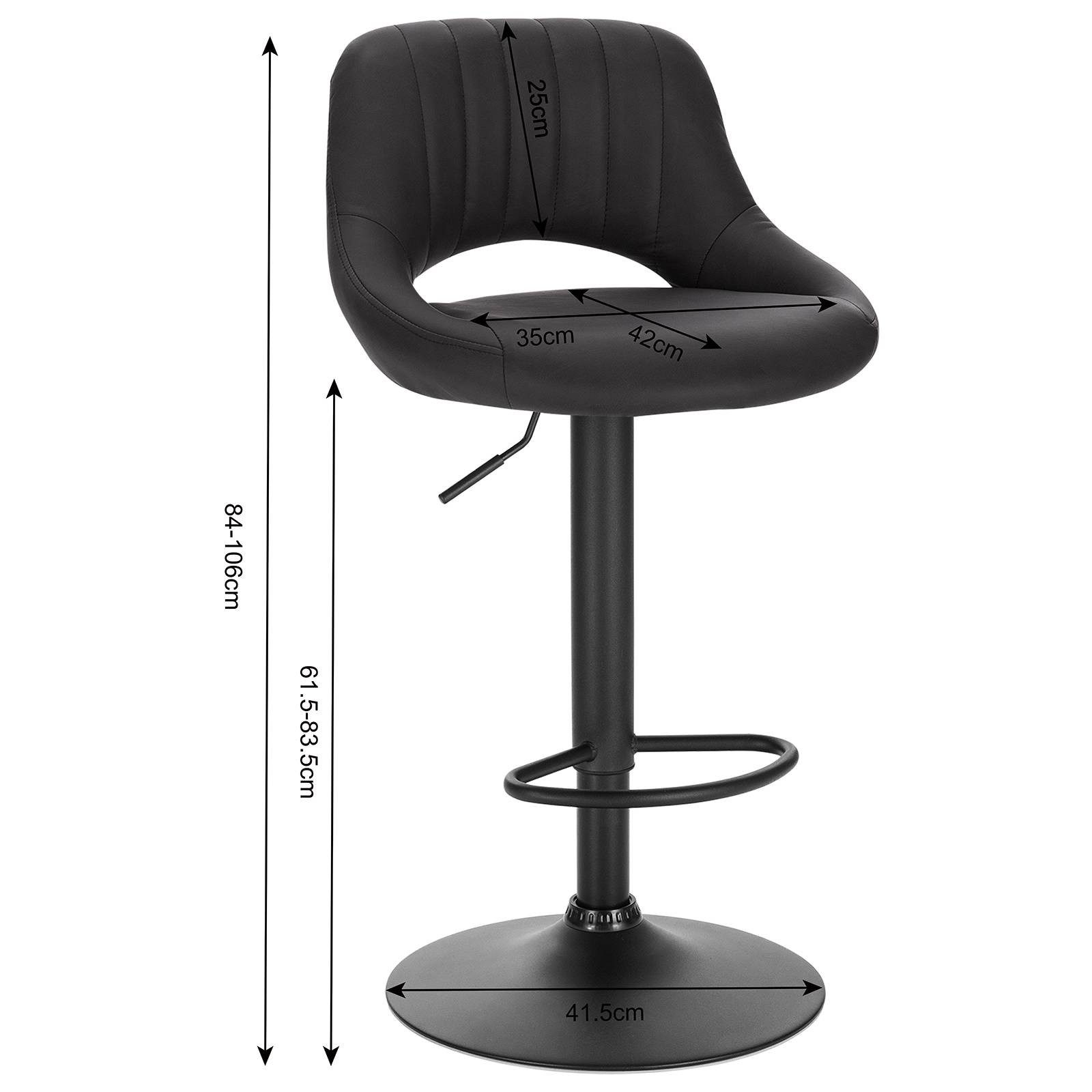 EUGAD Barhocker (2 St), aus Kunstleder und Stahl stufenlos höhenverstellbar