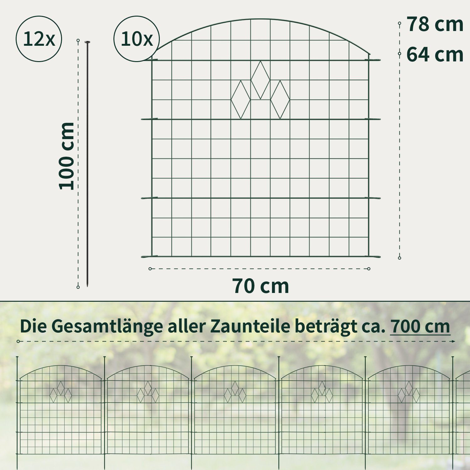 Thumbnail - VERDOBA Zaun Teichzaun Gartenzaun Hundezaun - Metall Gitterzaun aus Zaunelementen
