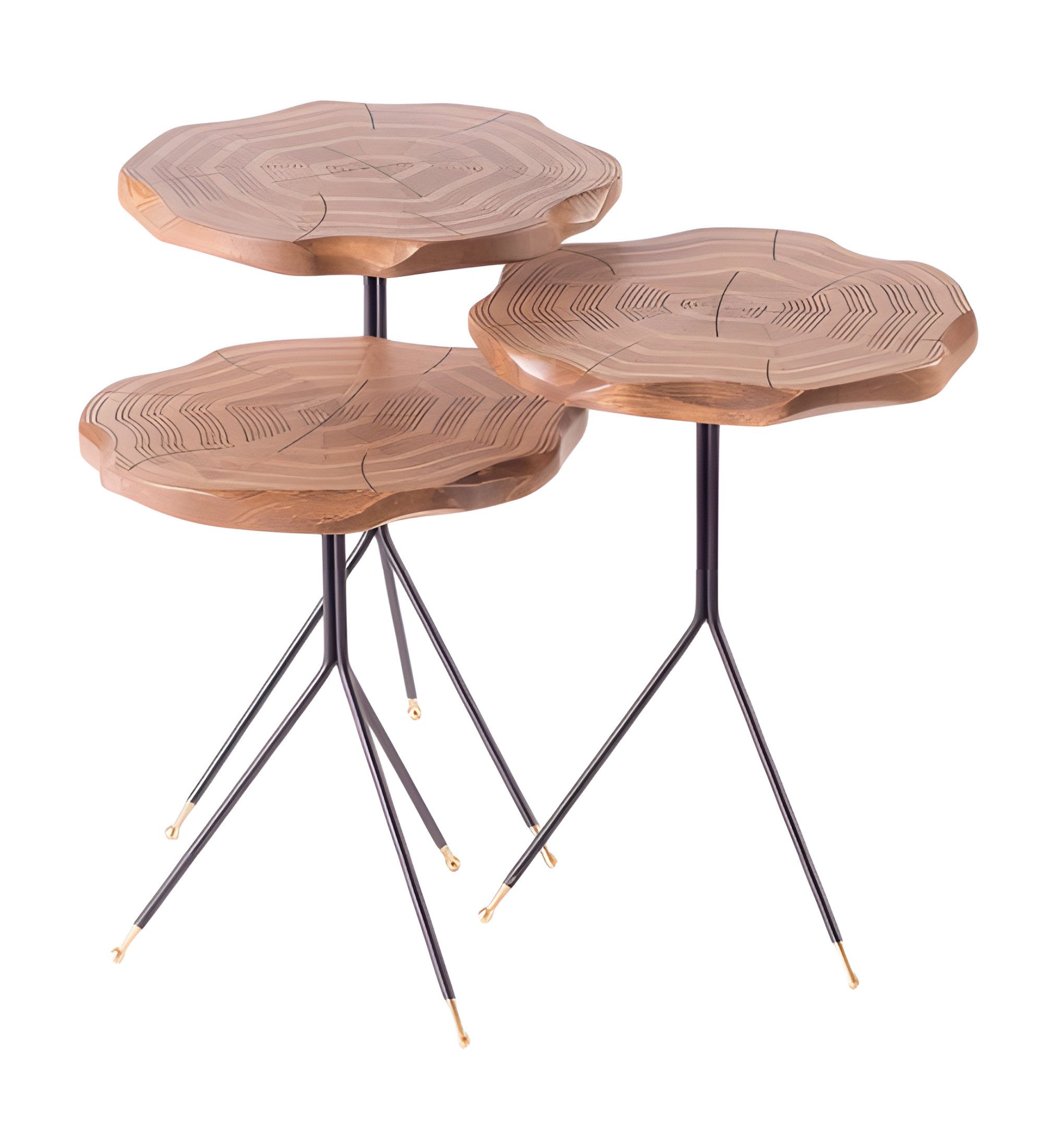 JVmoebel Beistelltisch Eleganter Holz Beistelltisch in Beige mit zeitlosem Design (3-St), Made in Europe