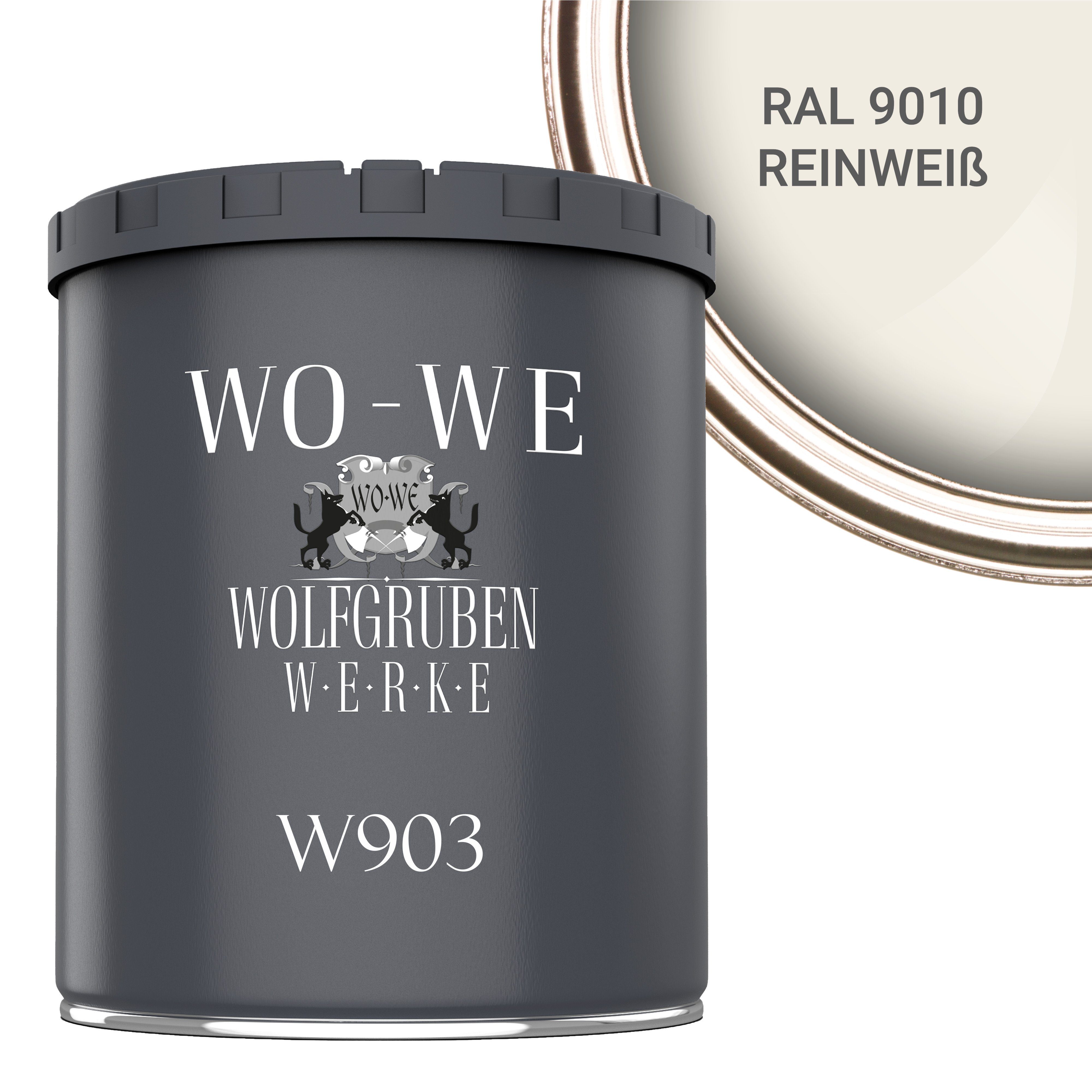 W903, Heizungsfarbe Wasserbasis Reinweiss 9010 RAL 1-10L, Heizkörperlack WO-WE Heizkörperfarbe