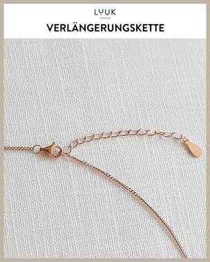 LUUK LIFESTYLE Silberkette Mandala, HAPPINESS Geschenkkarte, Mandala Muster, Zen Schmuck für Yoga, Entspannung, Freizeitmode, tägliches Tragen, verstellbare Kette, Rosé