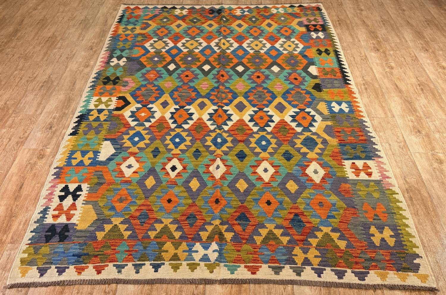 Rug Studios Teppich KELIM ORIGINAL HANDGEARBEITET, Rechteckig, Höhe: 5 mm, Handgewebt, 197 x 286 cm, Multi