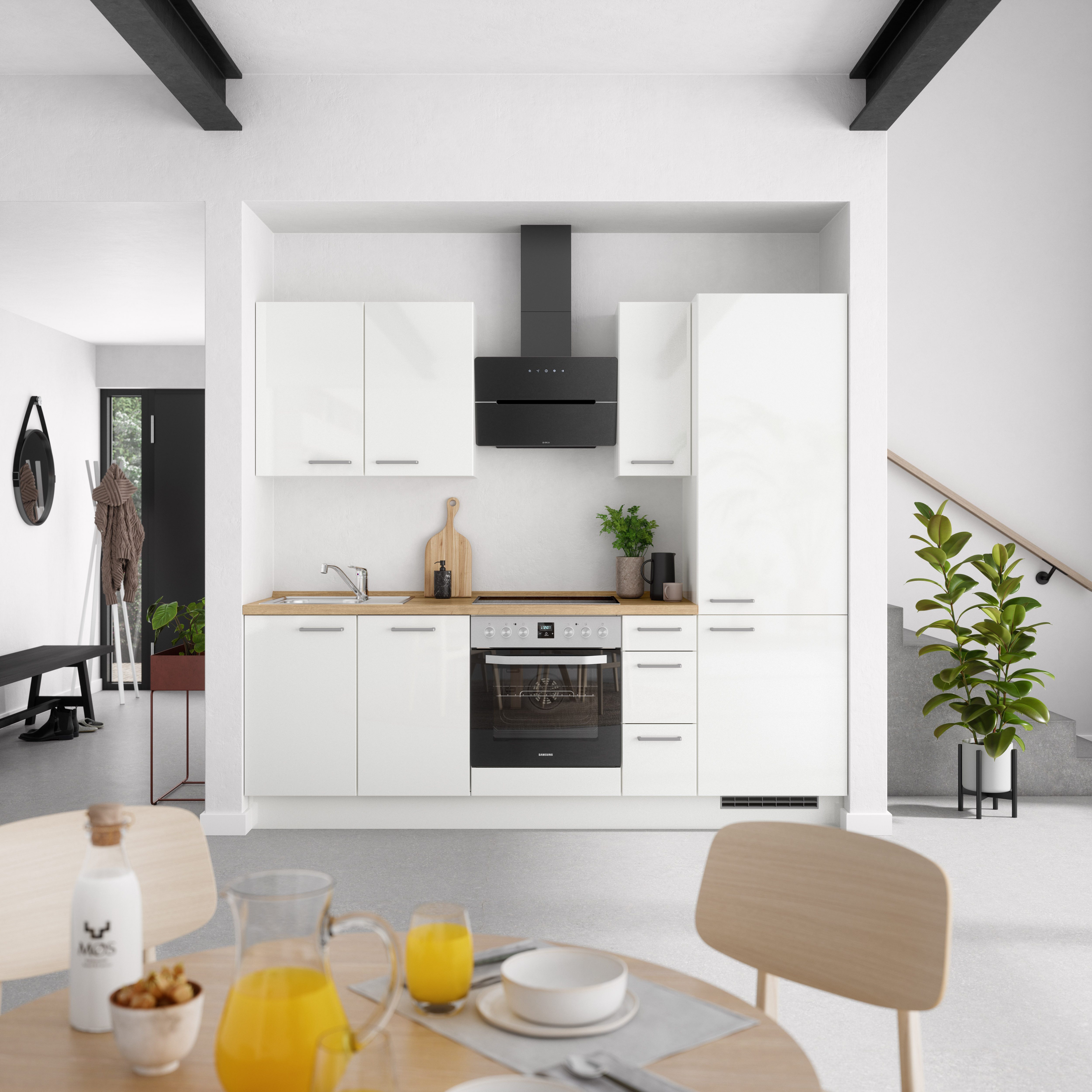nobilia® Küchenzeile "Flash II", NEU: individuell anpassbar mit gratis Profi-Beratung, vormontiert, Breite 240 cm, Ausrichtung wählbar, wahlw. mit E-Geräten