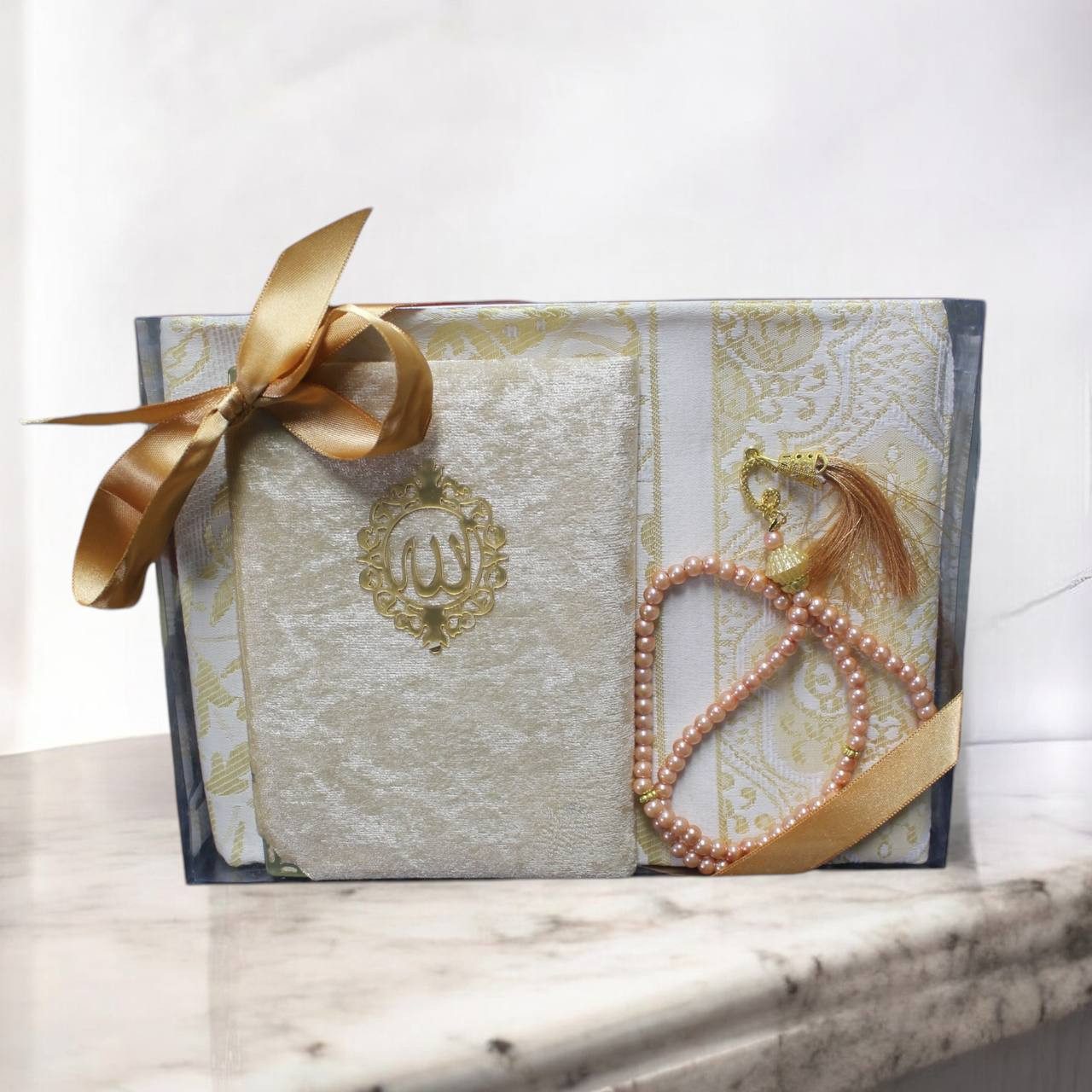 Aymasal Läufer Geschenkset 3 tlg. Gebetsteppich + 99 Perlen Gebetskette + K günstig online kaufen