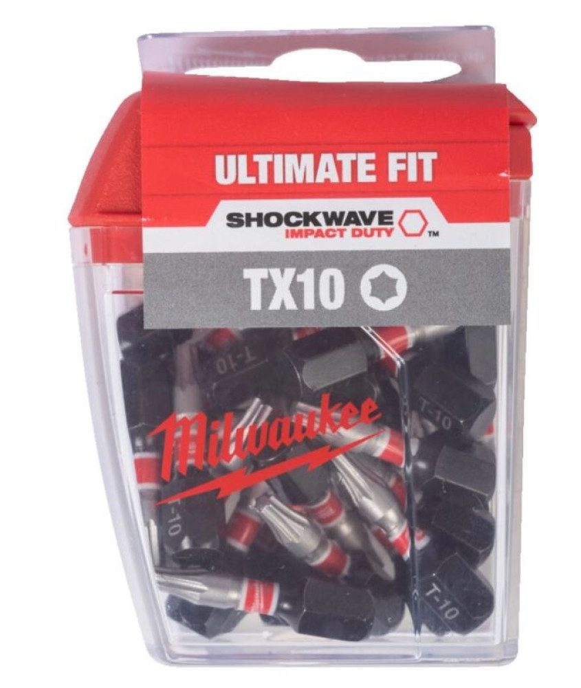 Milwaukee Bit-Set Milwaukee Bit T10 x 25 mm, 25 Stück Shockwave Impact Duty
