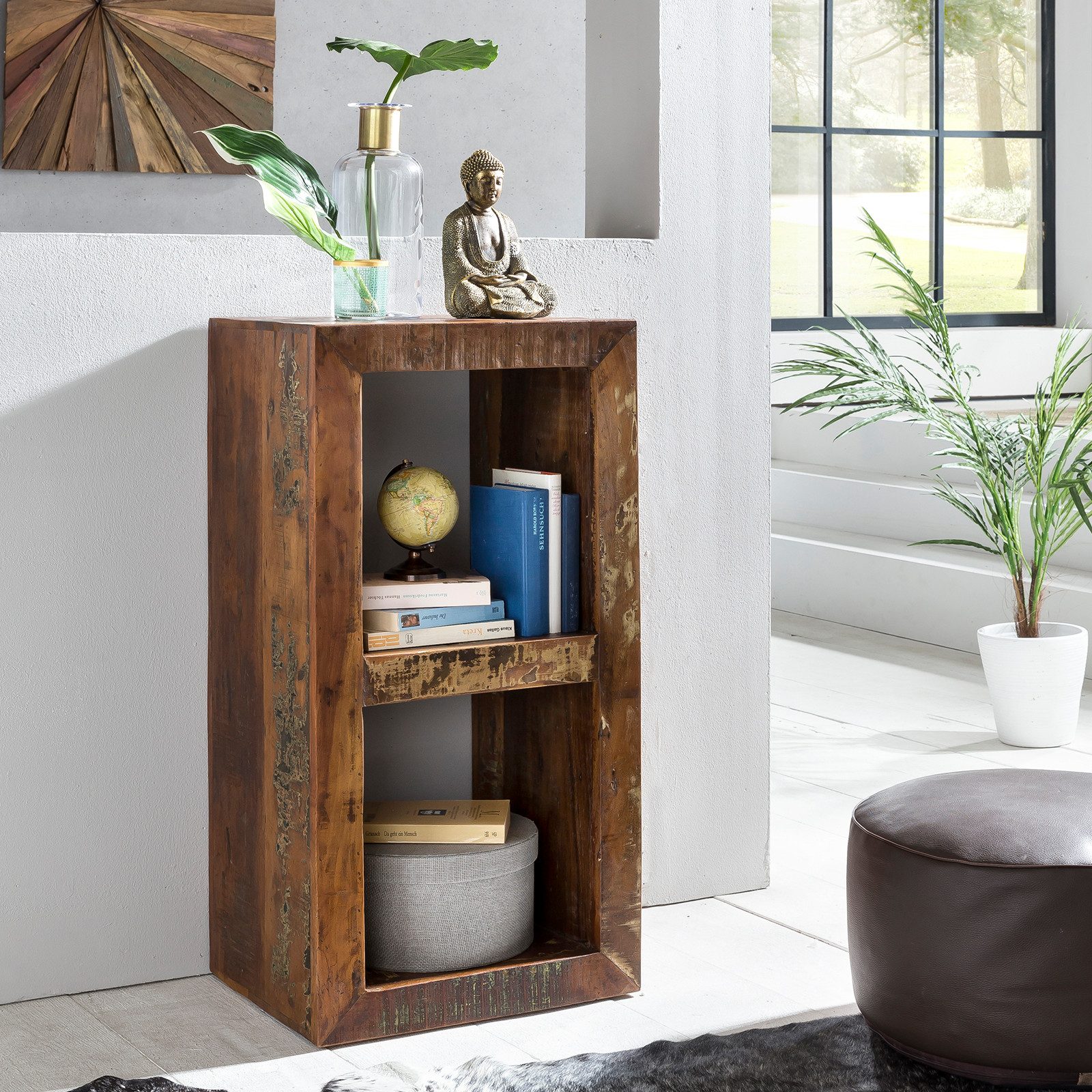 furnicato Standregal Beistelltisch Vintage 90x45x35 cm Braun, 1-tlg.