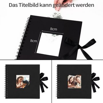 Daisred Fotoalbum Zum Selbstgestalten, 20.5×20.5CM Fotobuch mit Schleife