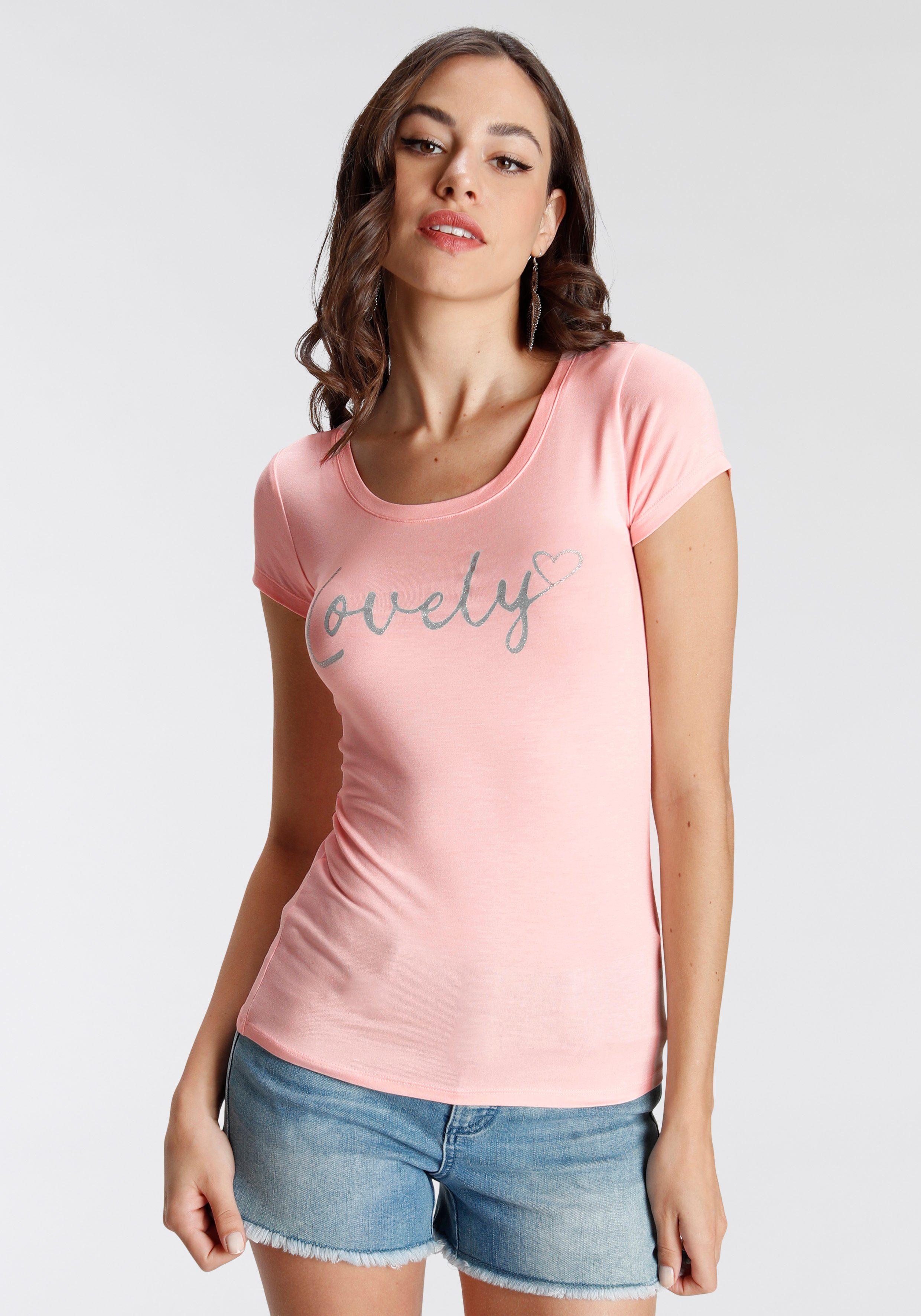 Melrose T-Shirt mit Glitzerdruck