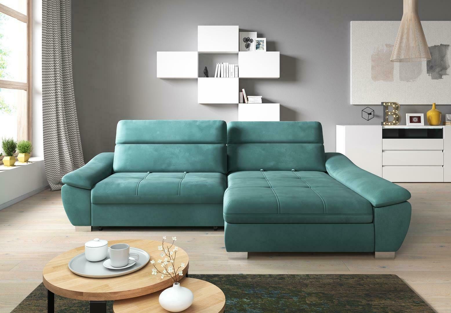 JVmoebel Ecksofa, Ecksofa Sofa Couch Polster Eckgarnitur LForm Multifunktion Textil