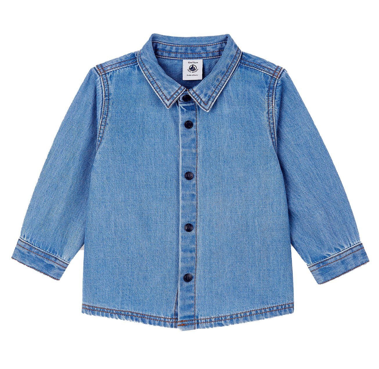 Jeanshemd Petit Bateau leichtes Baby Jeanshemd