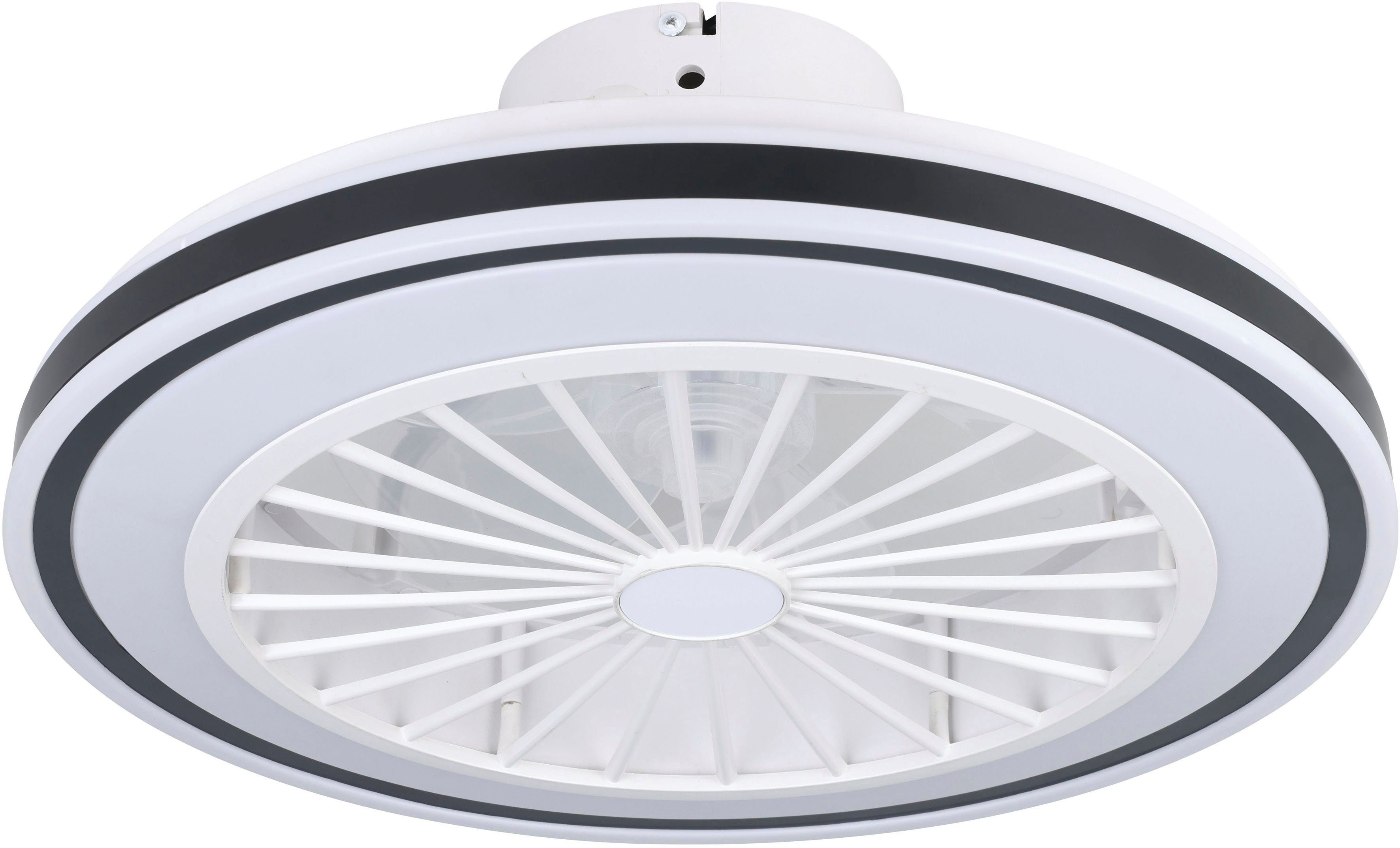 EGLO LED Deckenleuchte ALMERIA Deckenventilator, Farbwechsel, Ventilatorfunktion, LED wechselbar, warmweiß - kaltweiß, Deckenlampe, Ventilator