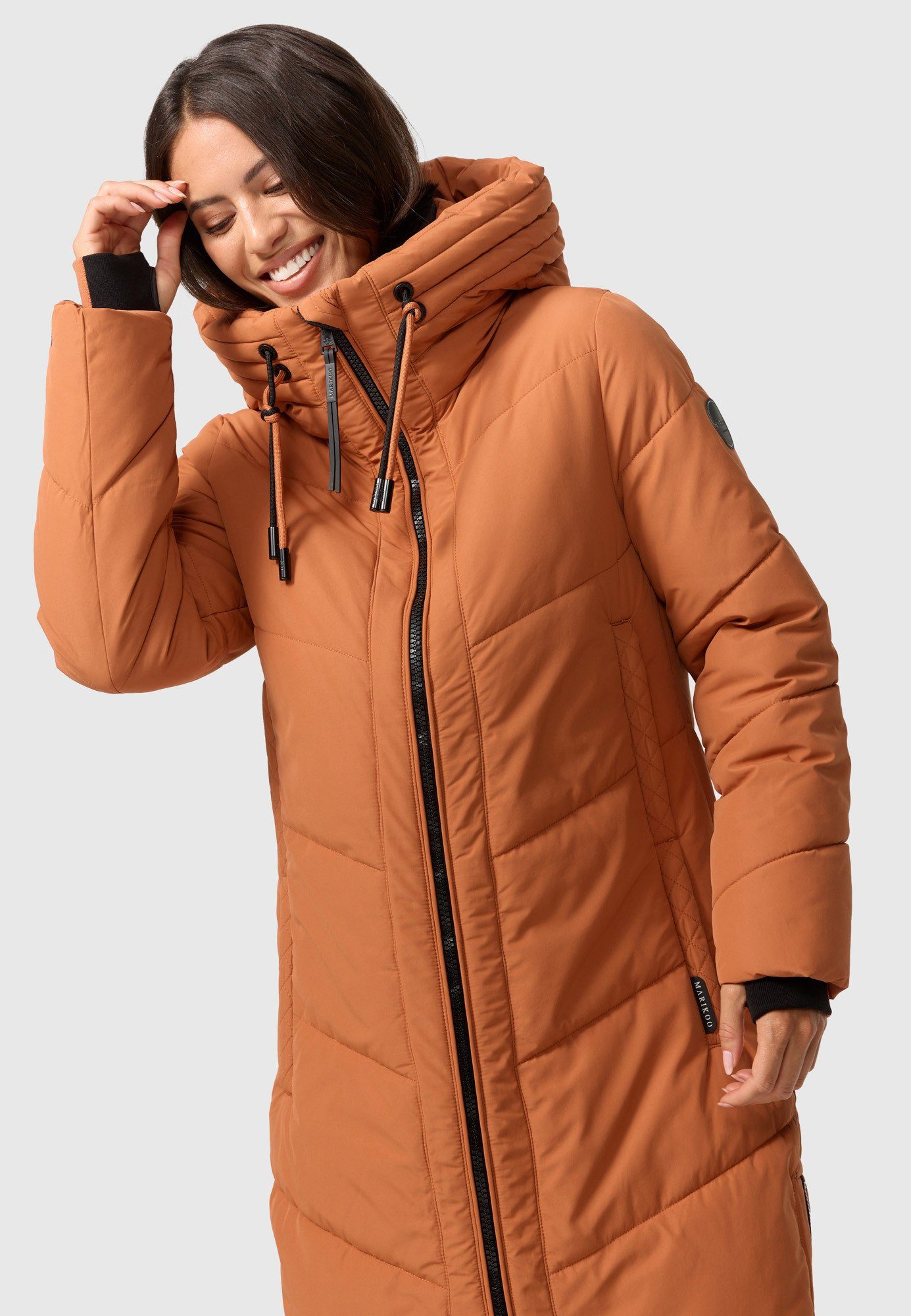 Nadaree Marikoo Winterjacke Mantel Stepp Cinnamon XVI Kapuze mit Rusty großer