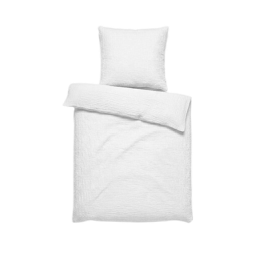 COFI 1453 Bettwäsche Premium Musselin, 2 teilig, 100% Baumwolle, mit praktischem Knopfverschluss