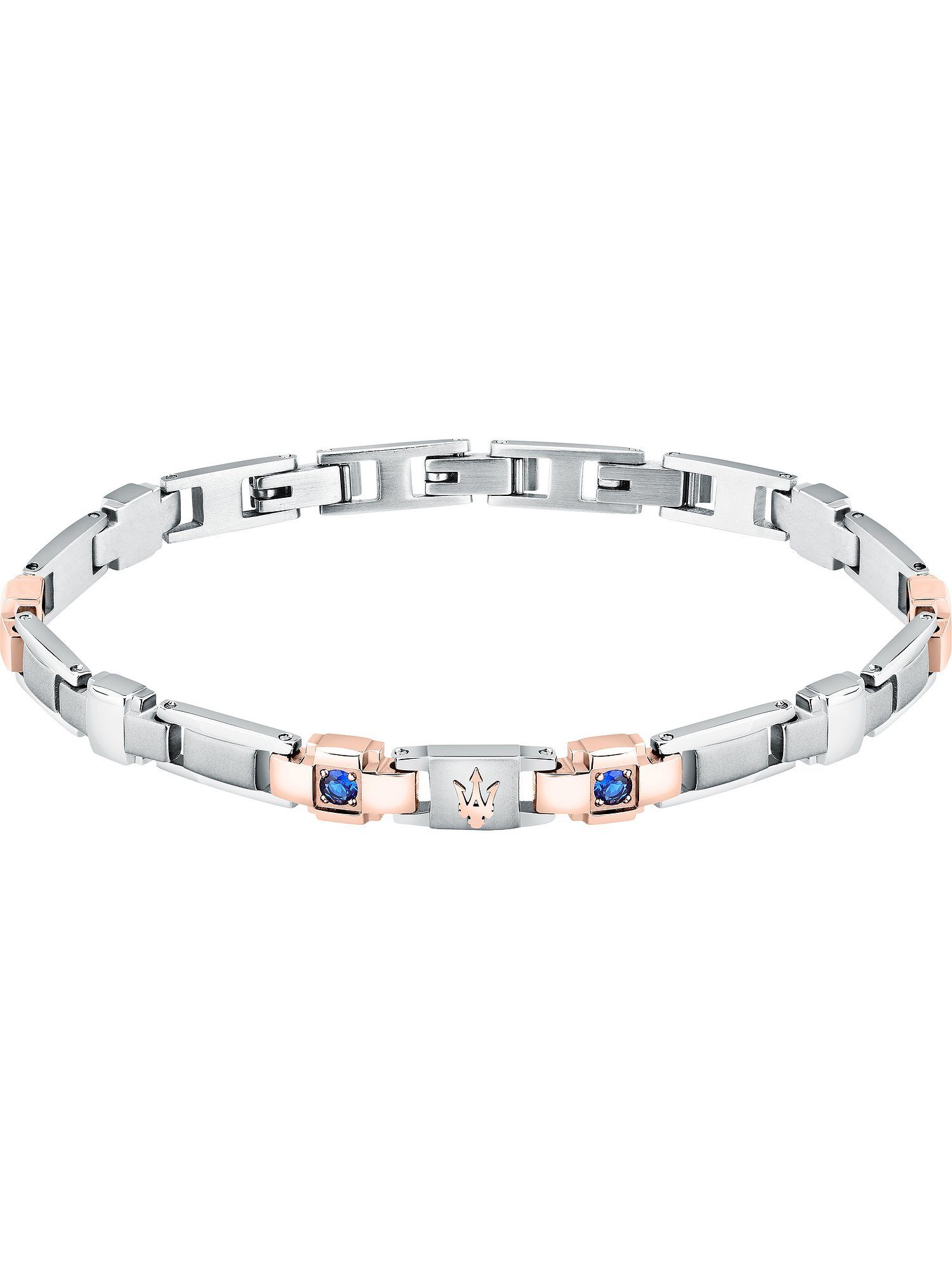 Edelstahlarmband Maserati Herren-Armband Edelstahl Saphir