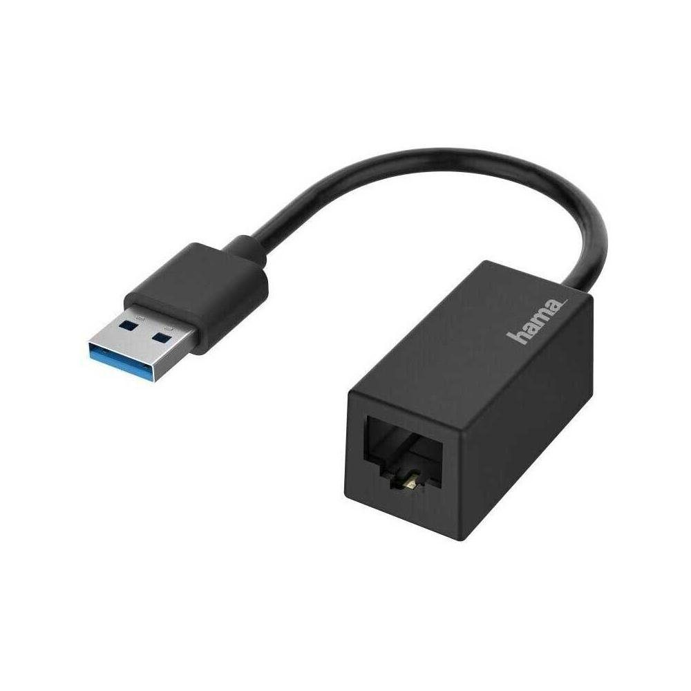 USB-Stecker LAN/Ethernet-Buchse, WLAN-Router - Netzwerk-Adapter, Hama