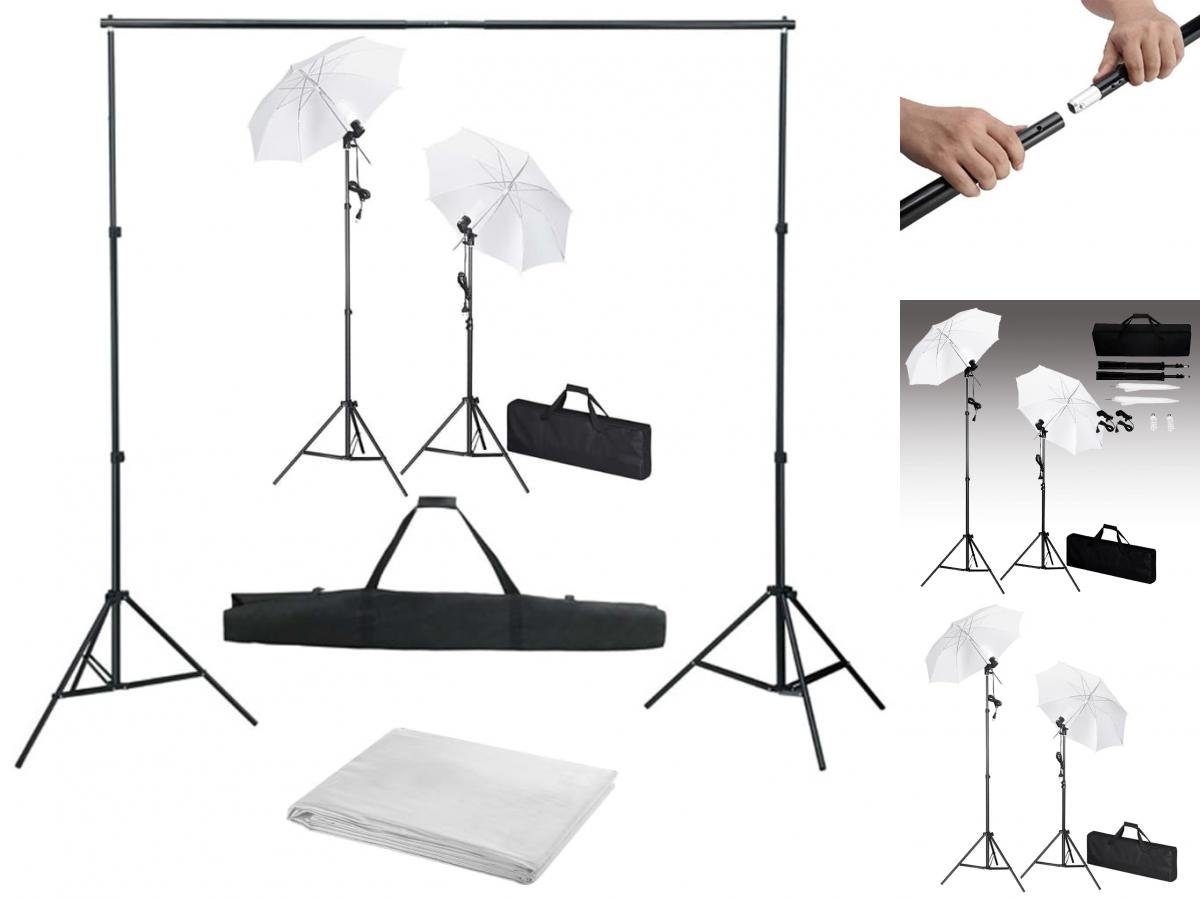 vidaXL Fotohintergrund Fotostudio Hintergrund mit Set und Schirmen Leuchten