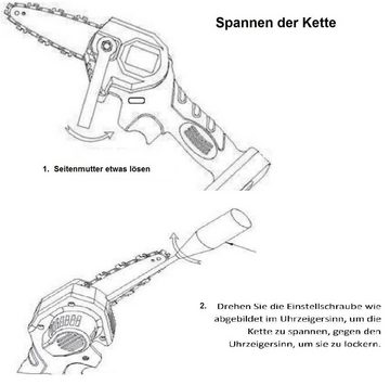 100% Akku-Kettensäge Akku-Kettensäge Kettensäge mit 2 Akkus 24 V