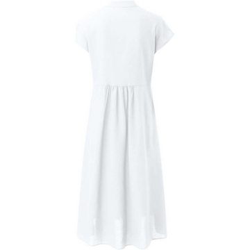 FIDDY Blusenkleid Damen Hemdkleid mit Knopfleiste, Sommer, lange Kleider mit Taschen