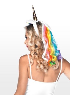 Leg Avenue Kostüm Einhorn Haarband regenbogenfarben, Fantasievolles Accessoire für einen fabelhaften Auftritt