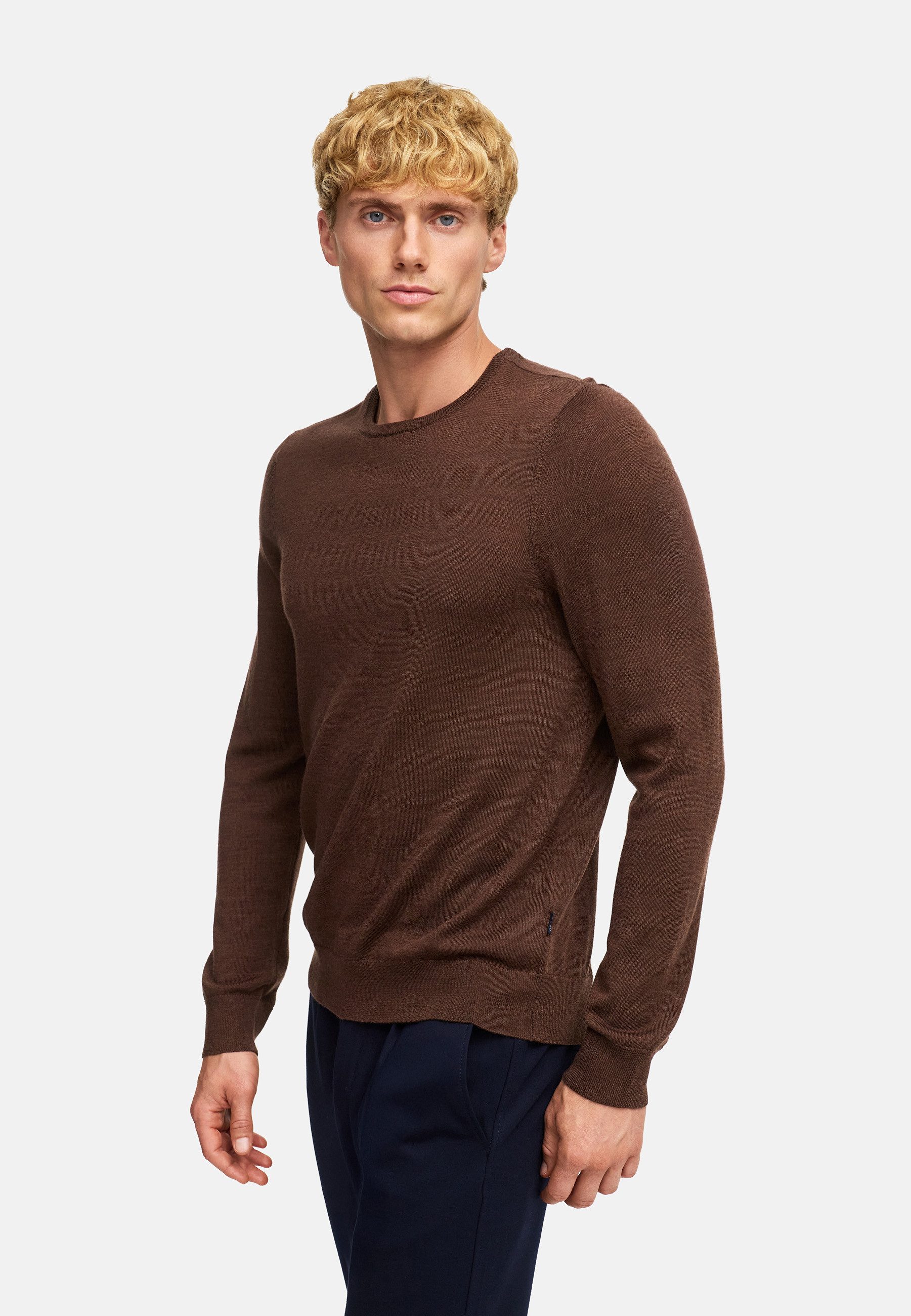 Kronstadt Strickpullover Herren KSJohannes Strickpullover Herrenpullover aus 100% Merinowolle mit Rundhalsausschnitt