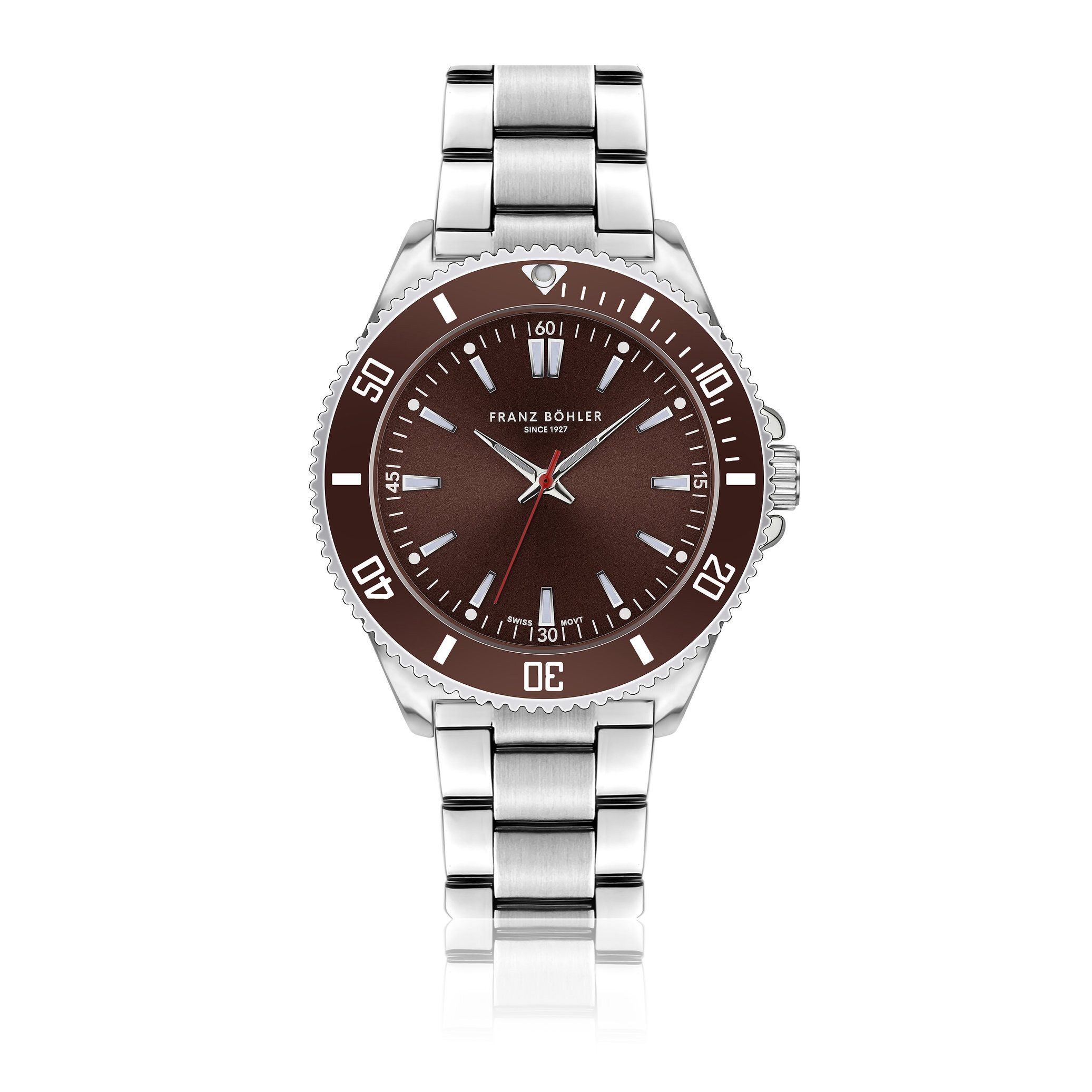 FRANZ BÖHLER Quarzuhr BA4-B090S St. Moritz Silver Link