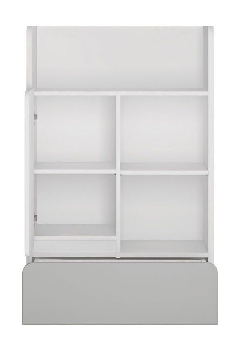Feldmann-Wohnen Bücherregal Hochglanz Albi, 76x41x117cm weiß grau
