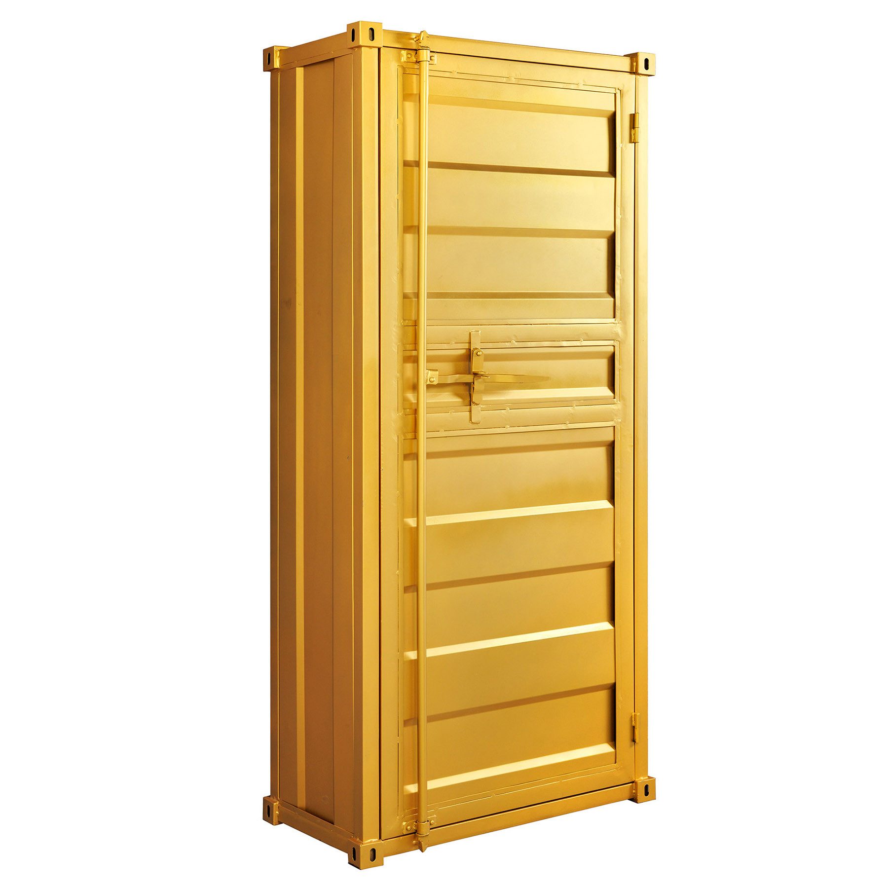 riess-ambiente Hochschrank GLOBETROTTER 180cm gold - Eisen, Mango, Containe günstig online kaufen