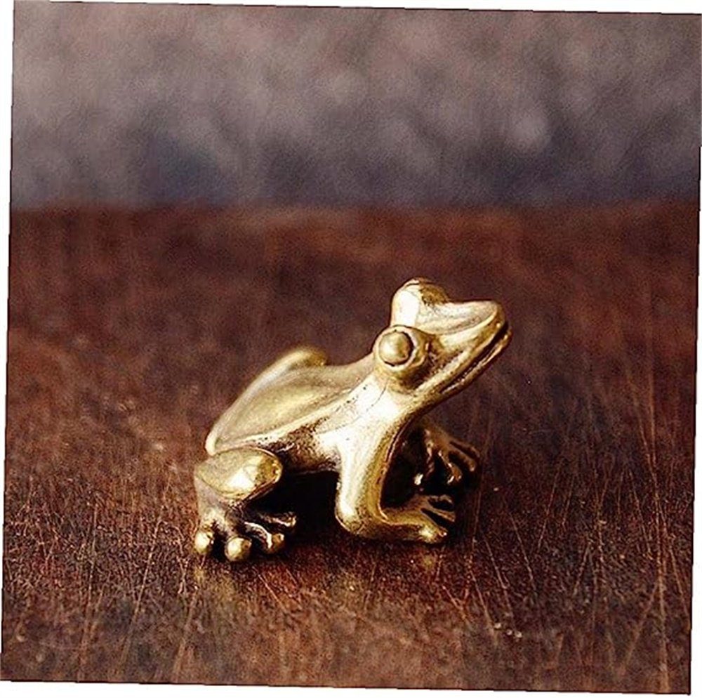 St) Skulptur Miniatur-Frosch-Statue, Vintage-Kupfer-Frosch-Tischdekoration (1 TUABUR