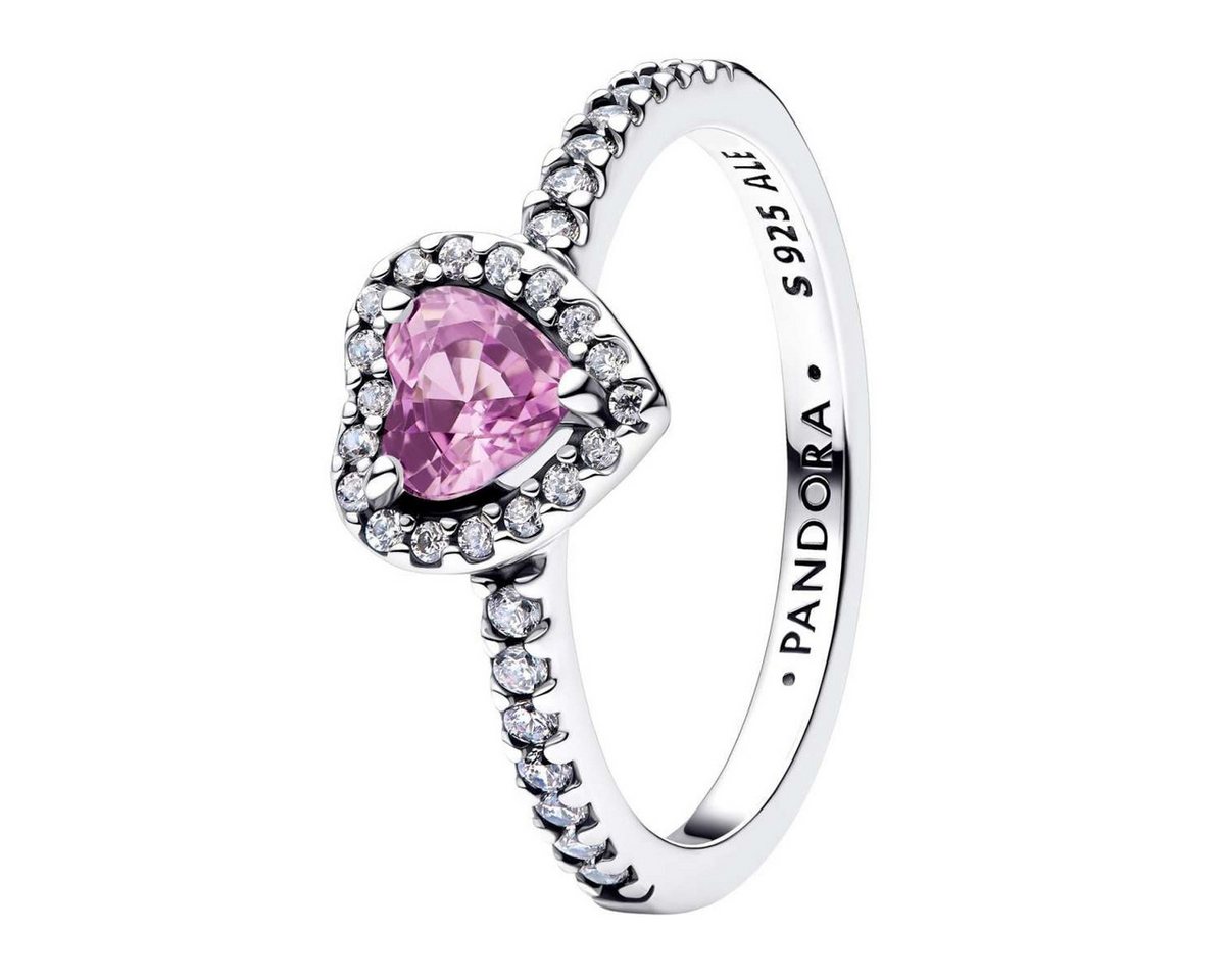 Pandora Silberring 198421C12, für Damen Erhabenes Herz Helllila