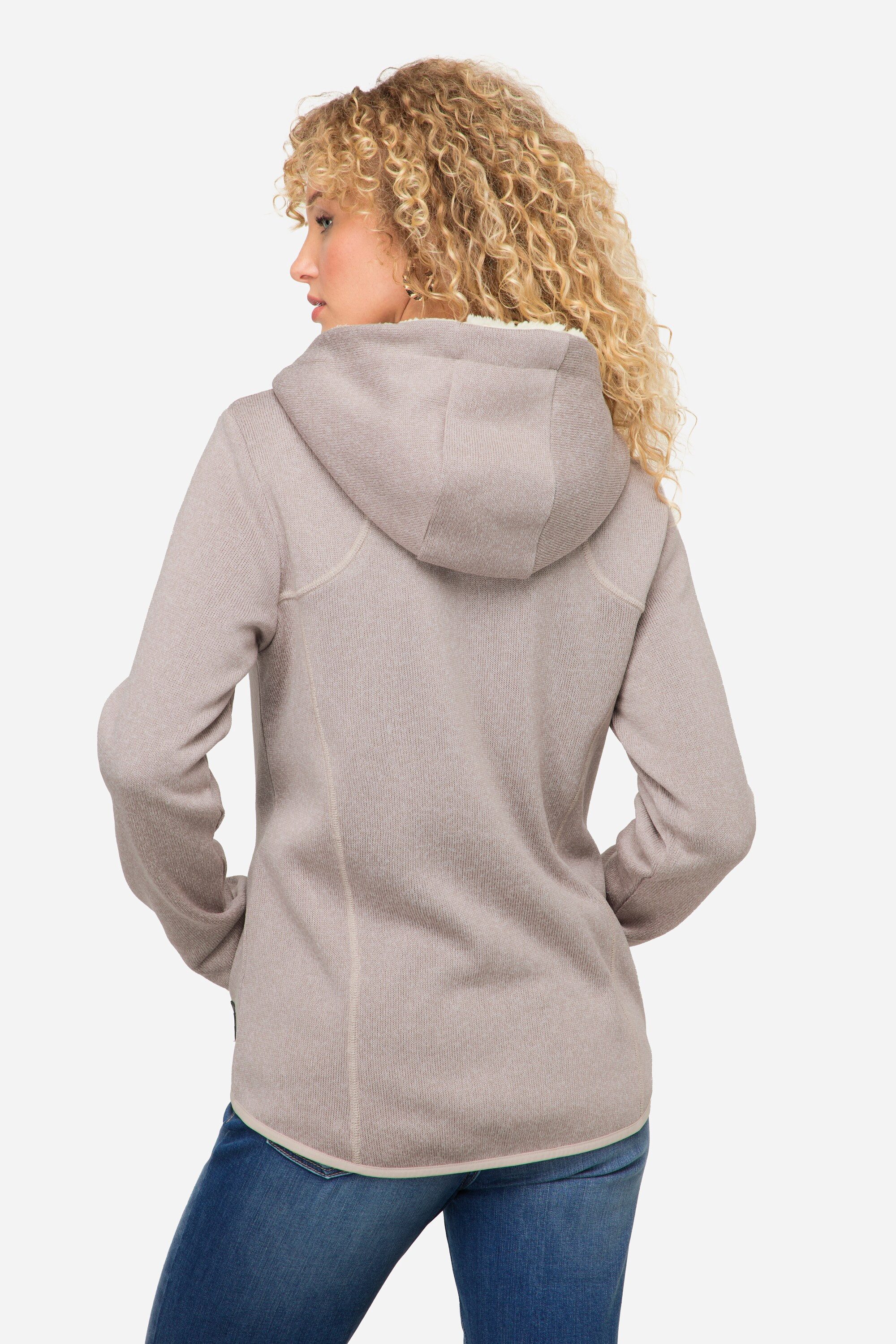 Laurasøn Sweatjacke Hoodiejacke Fleece Teddy-Kapuze Zipper Langarm
