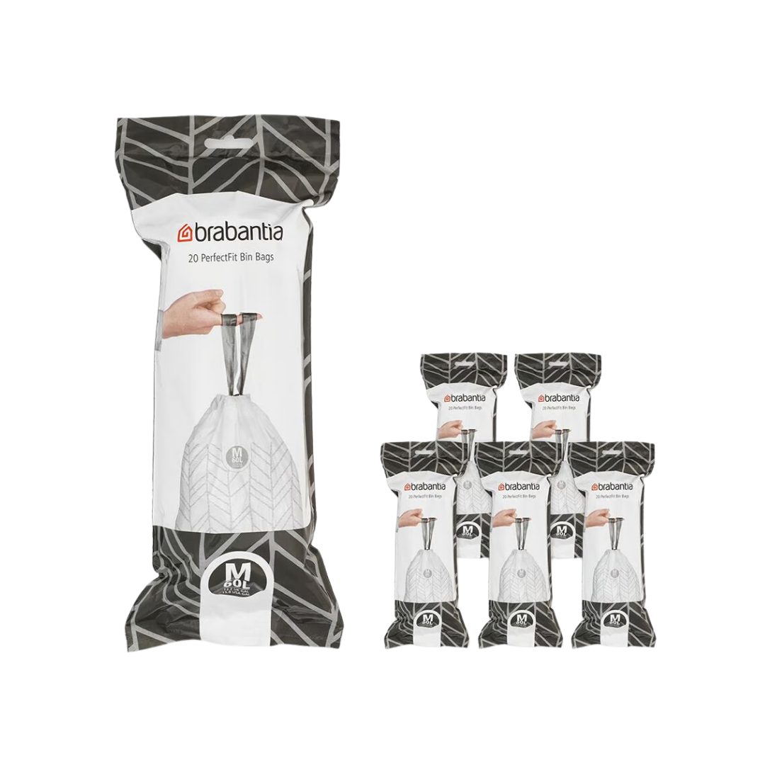 Brabantia Müllbeutel PerfectFit Müllbeutel 60 L (M) 120 Stk