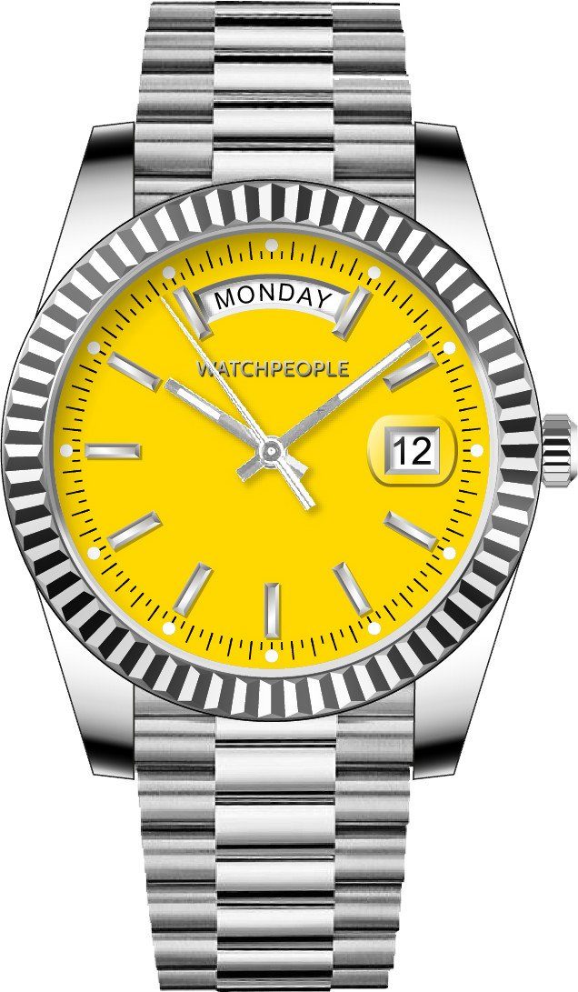 Watchpeople Quarzuhr Stella Day Date WP BSL071-01, flach, Tages- und Datumsanzeige, bunt