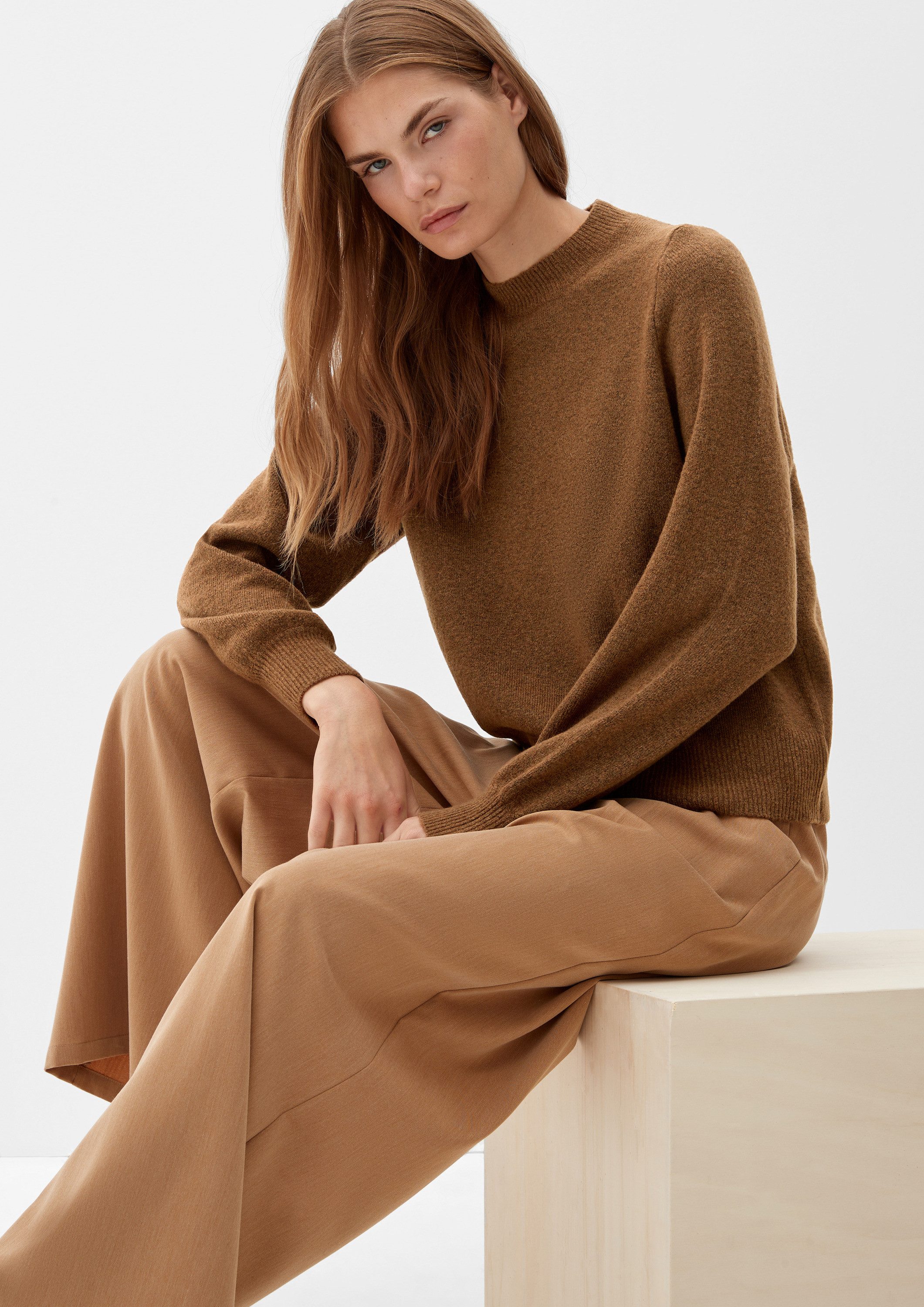 s.Oliver Longpullover Strickpullover Strickpullover aus Wollmix günstig online kaufen