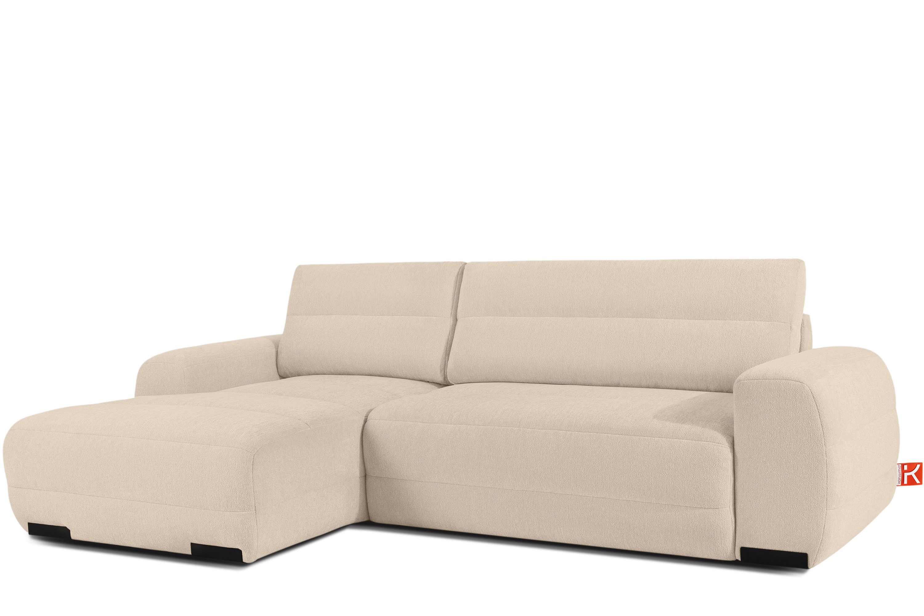 KONSIMO® Ecksofa BLUME L-Form, Schlafsofa, hergestellt in der EU, Links Ecksofa, Eckcouch mit Schlaffunktion und Bettkasten, hochwertiger Wellenfeder