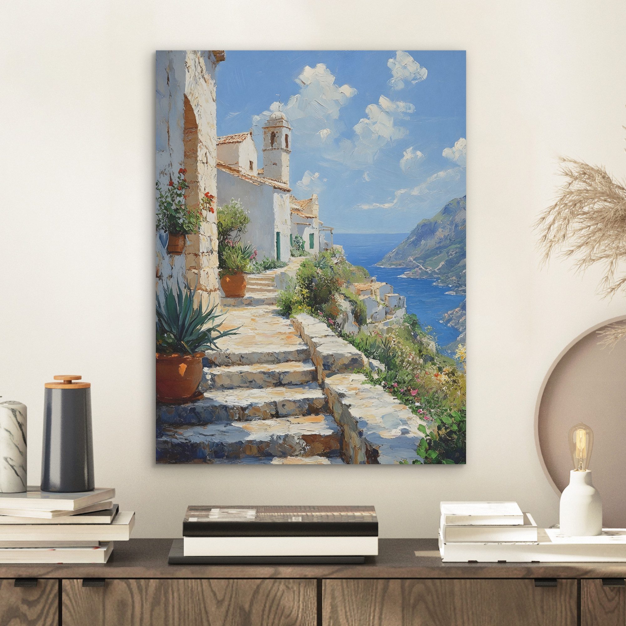 MuchoWow Gemälde Treppe - Häuser - günstig online kaufen