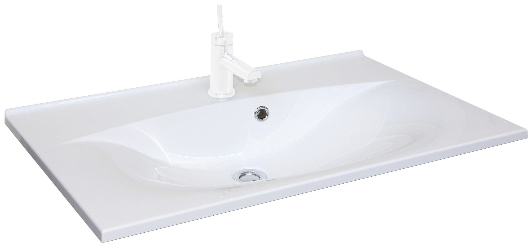FACKELMANN Einbauwaschbecken Capri, Gussmarmor, mit Überlauf, Breite 80 cm
