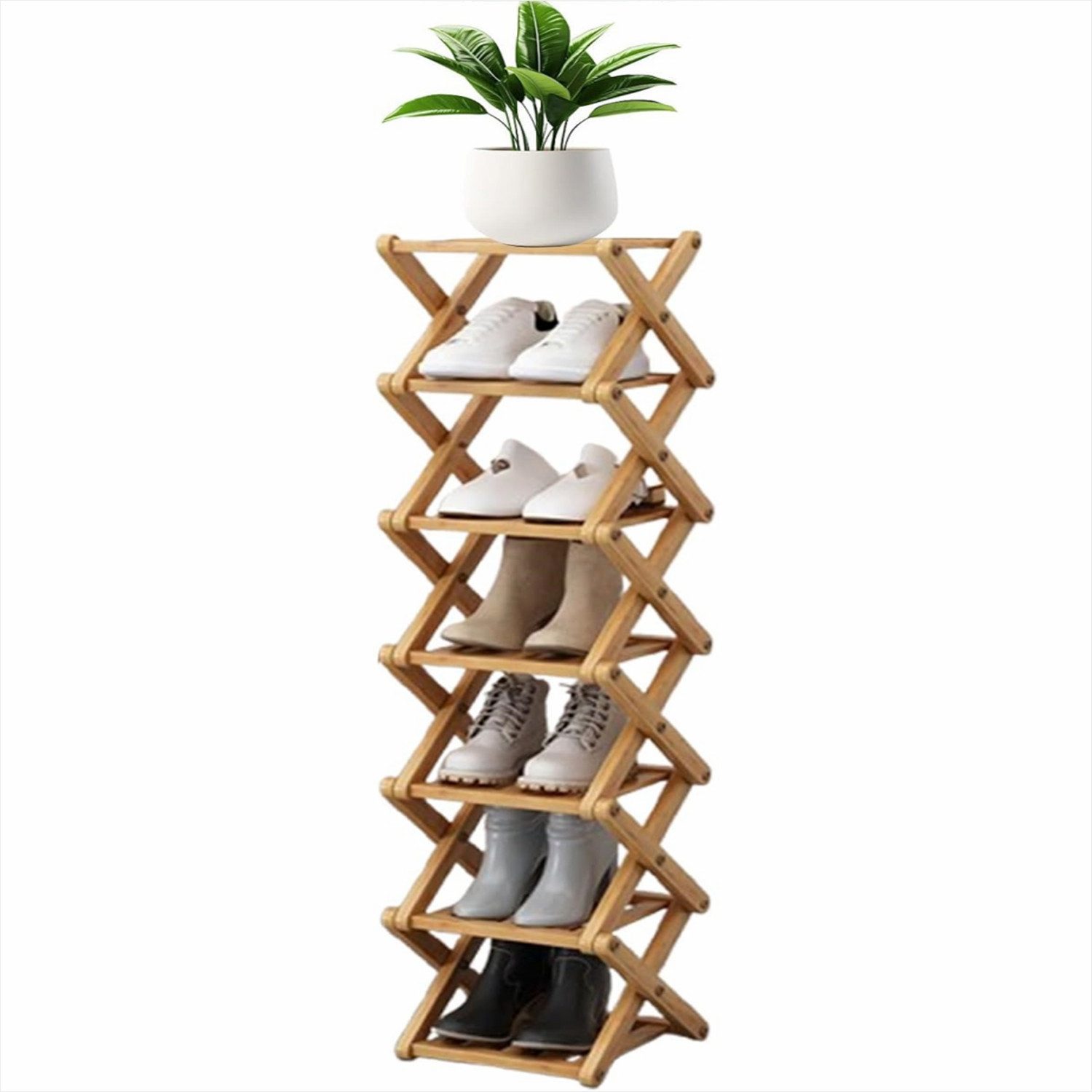 KingLux Schuhregal 7 Etagen Vertikales schmales Schuhregal, tragbar, zusamm günstig online kaufen