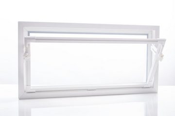 ACO Severin Ahlmann GmbH & Co. KG Kellerfenster ACO 100cm Nebenraumfenster Kippfenster Isoglasfenster Fenster weiß Kellerfenster, wärmeisolierende Kunststoff-Hohlkammerprofile