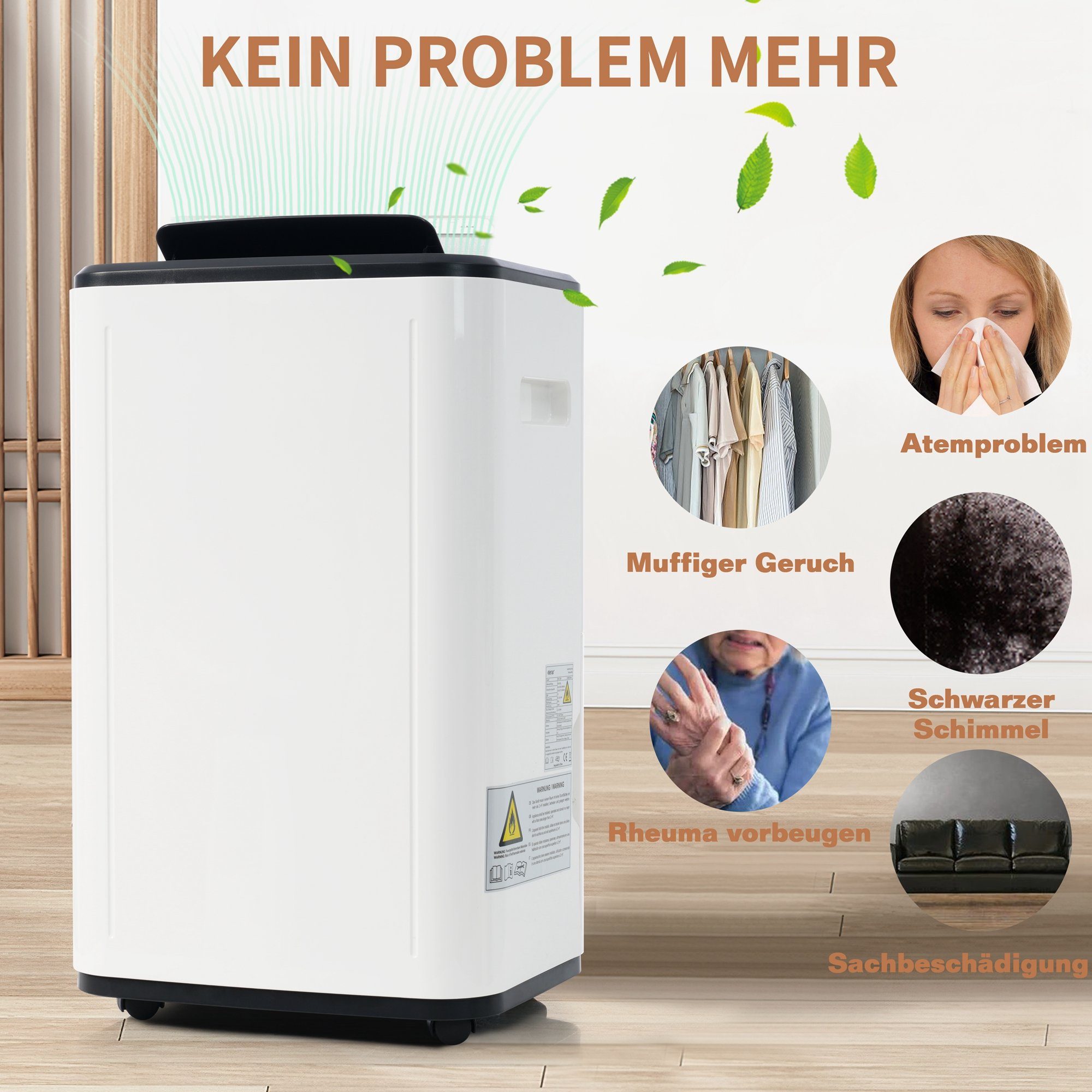 Merax Luftentfeuchter elektrisch inkl. Timer mit 3 Programme, LED-Display, Entfeuchtung 25,00 l/Tag, Tank 6,00 l, Raumentfeuchter für 26, mit Filter