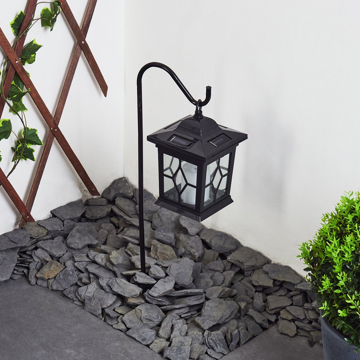 hofstein LED Solarleuchte Garten Terrassen Lampen LED schwarz Solar Aussen günstig online kaufen