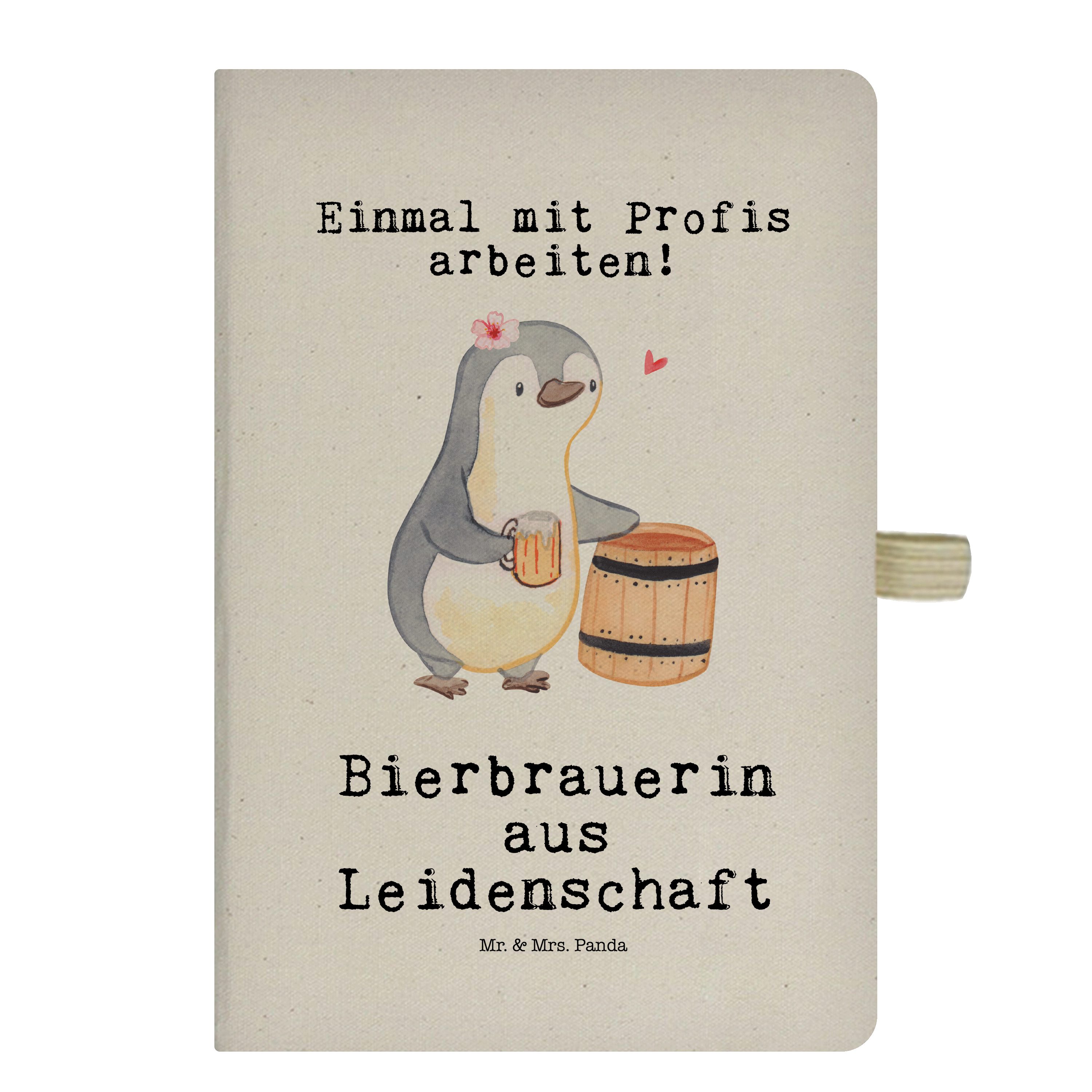 Mr. & Mrs. Panda Notizbuch Bierbrauerin aus Leidenschaft - Transparent - Geschenk, Tagebuch, Sch Mr. & Mrs. Panda